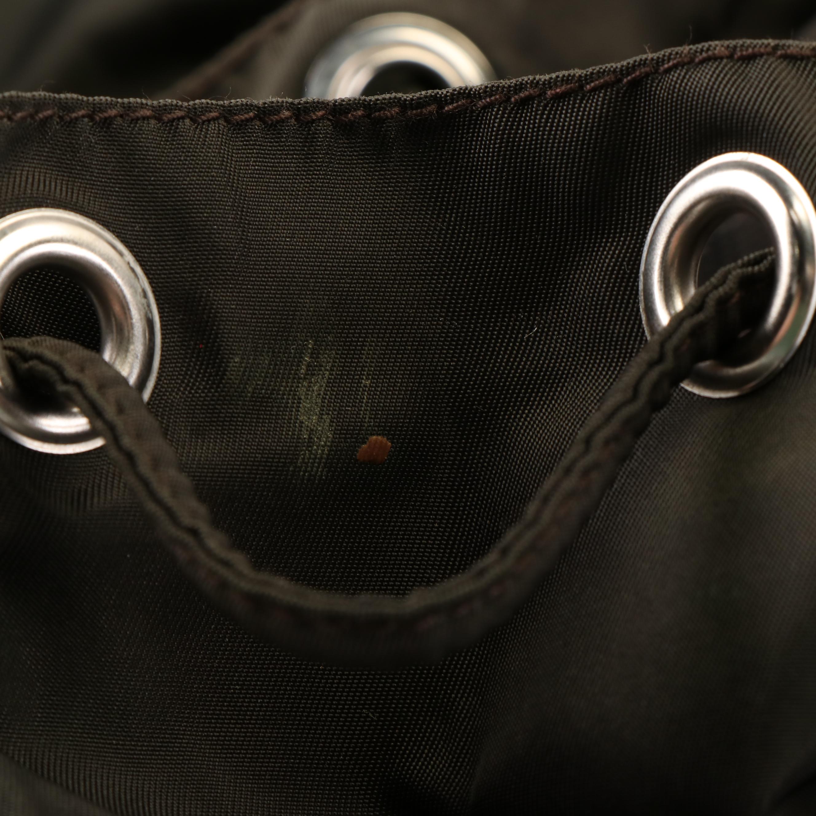 Prada Tessuto Khaki Nylon Drawstring Backpack