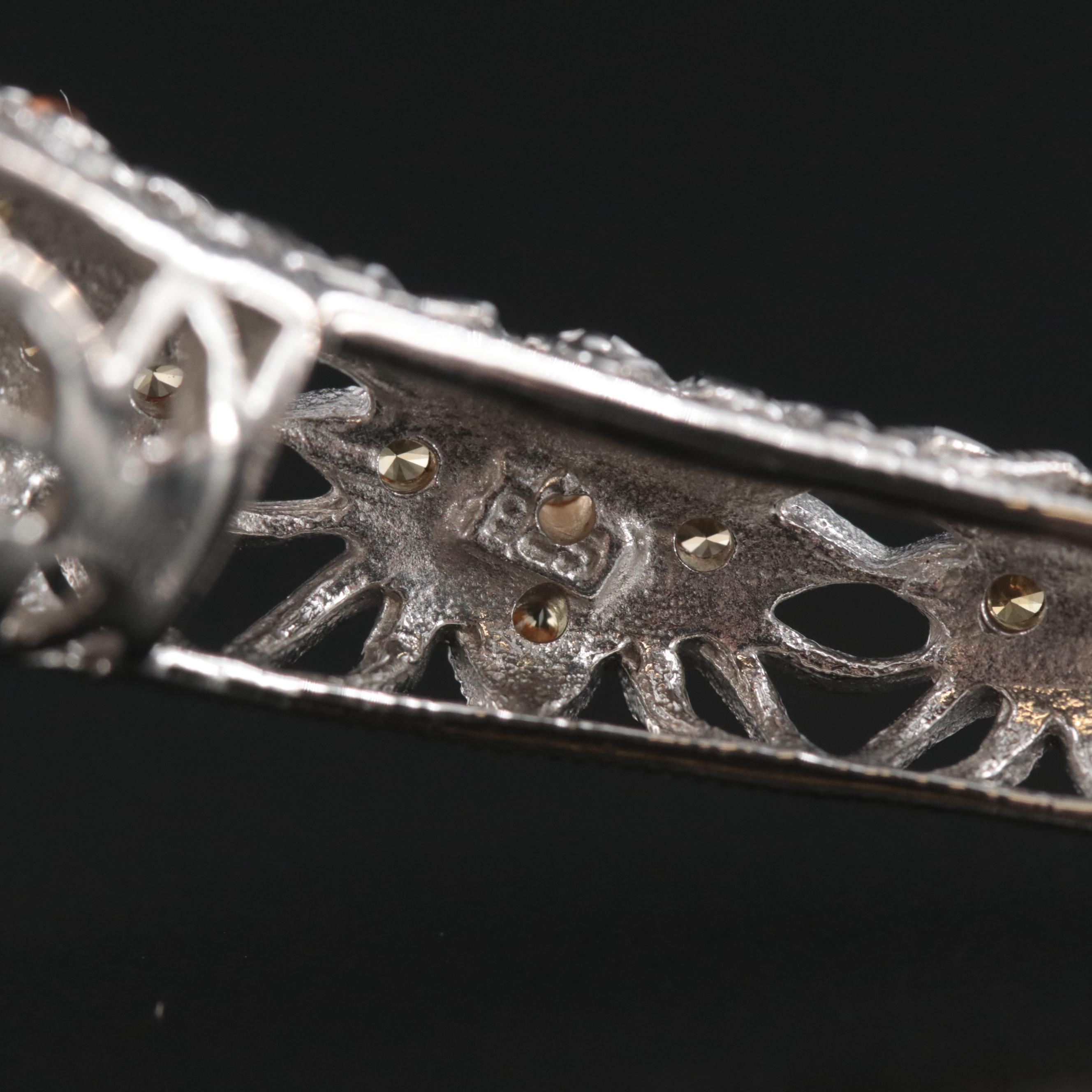 Sterling Pearl and Yellow Sappire Hinged Bypass Bracelet