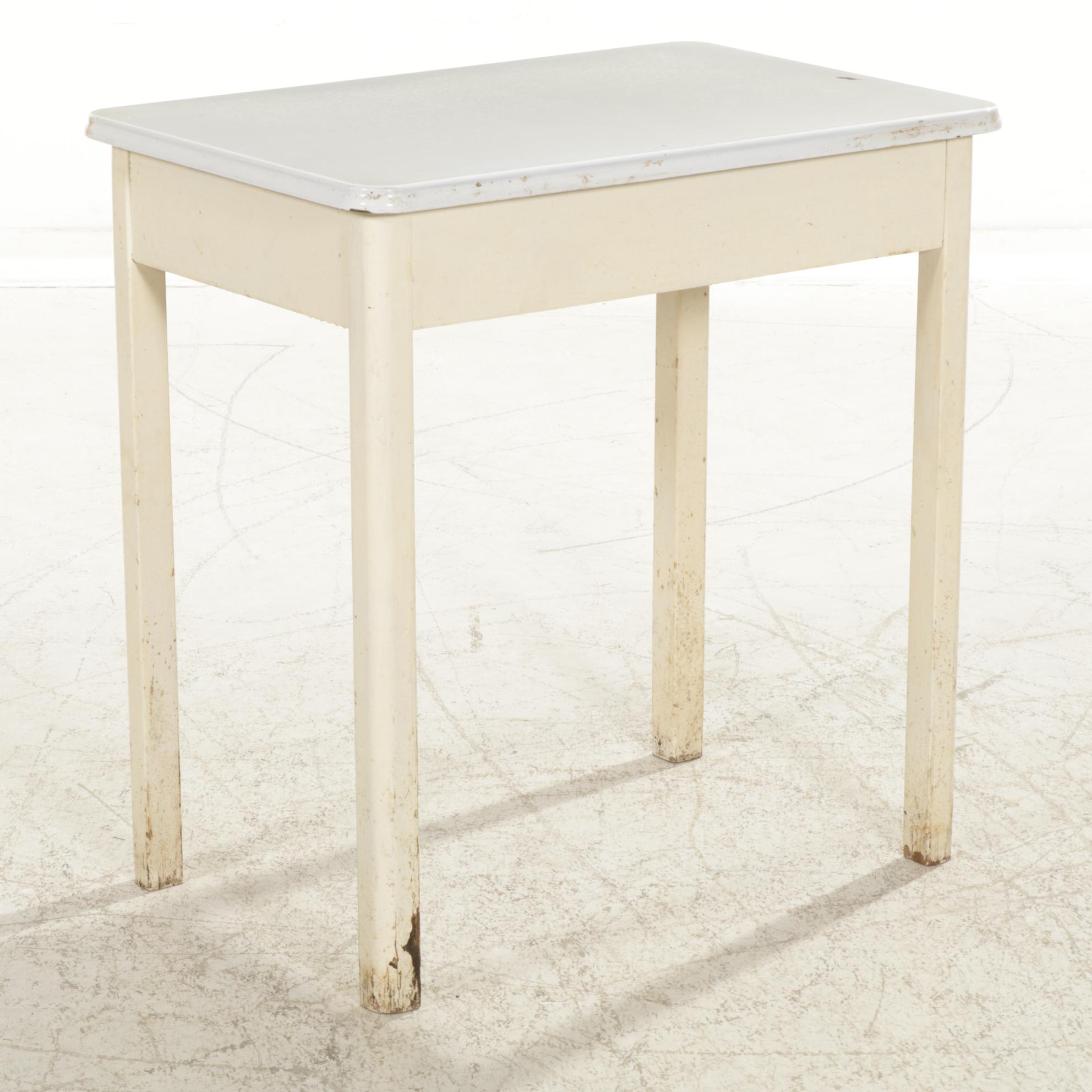 Mutschler Brothers "PortaBill" Work Table with Enamel Tabletop, Mid 20th Century