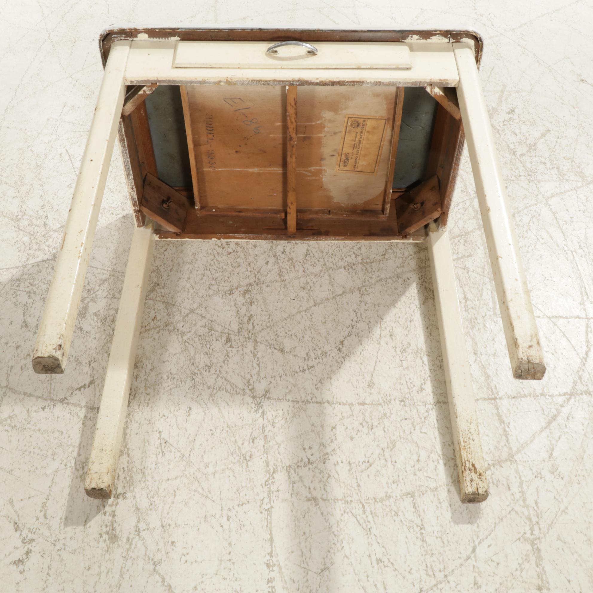 Mutschler Brothers "PortaBill" Work Table with Enamel Tabletop, Mid 20th Century