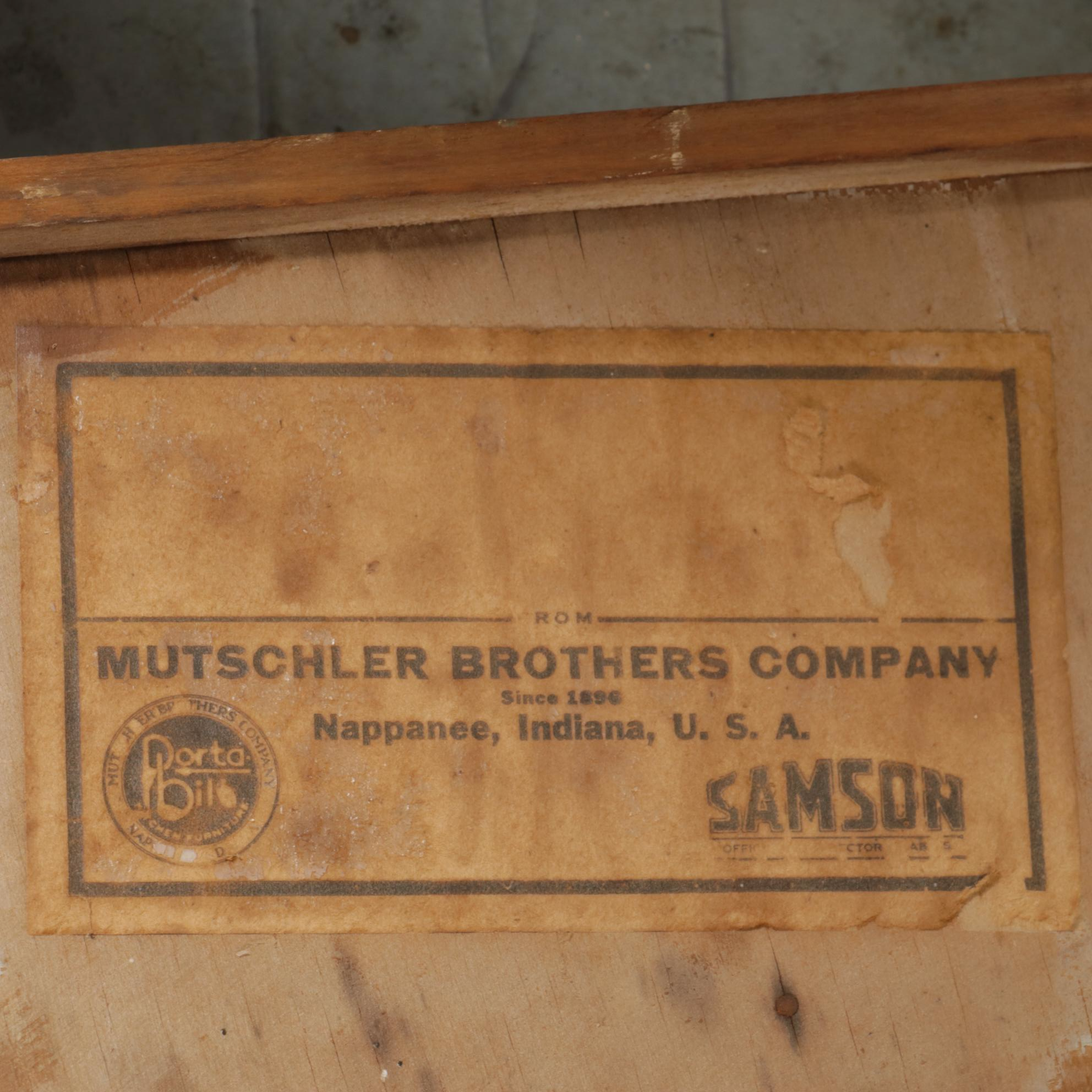 Mutschler Brothers "PortaBill" Work Table with Enamel Tabletop, Mid 20th Century