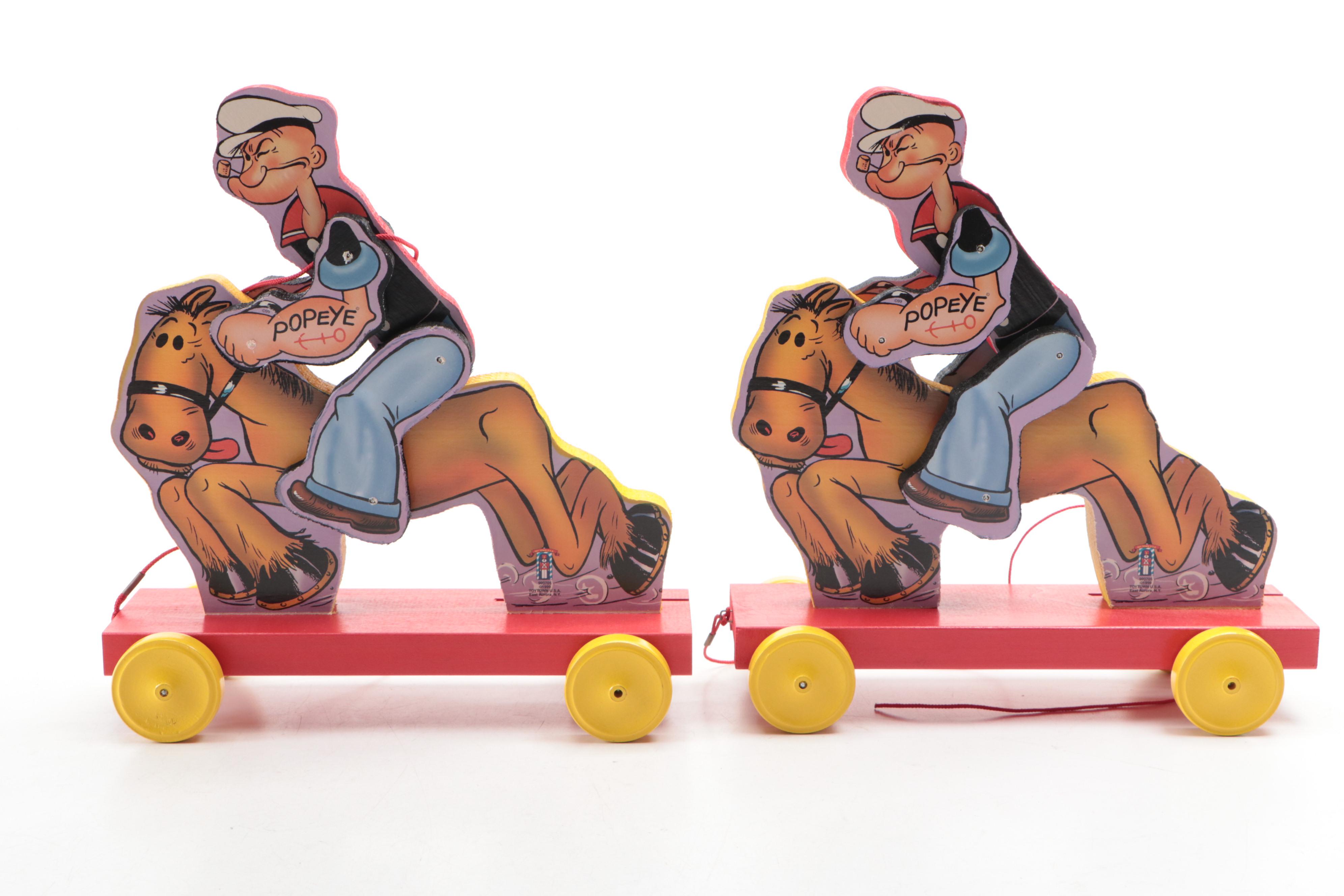 Fisher-Price "Popeye Cowboy" Pull Toys with View-Master Stereoscope