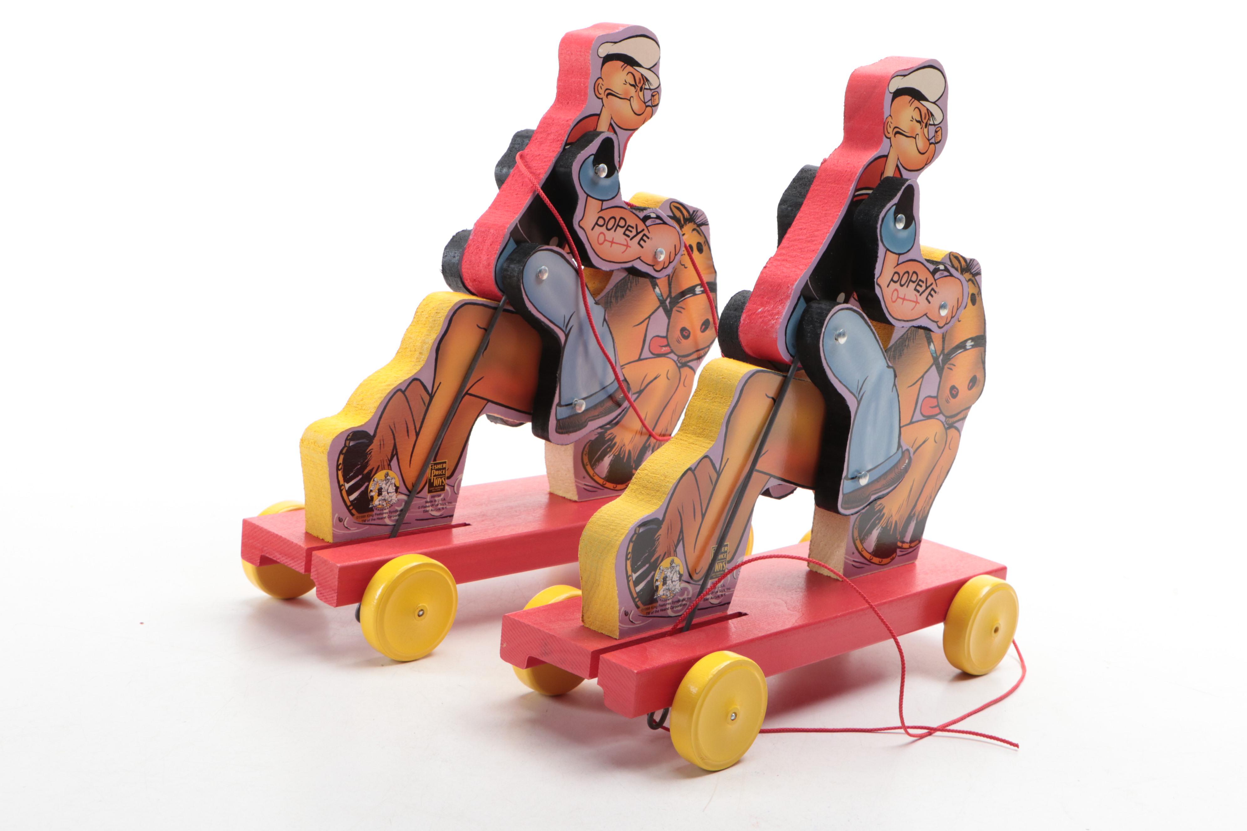 Fisher-Price "Popeye Cowboy" Pull Toys with View-Master Stereoscope