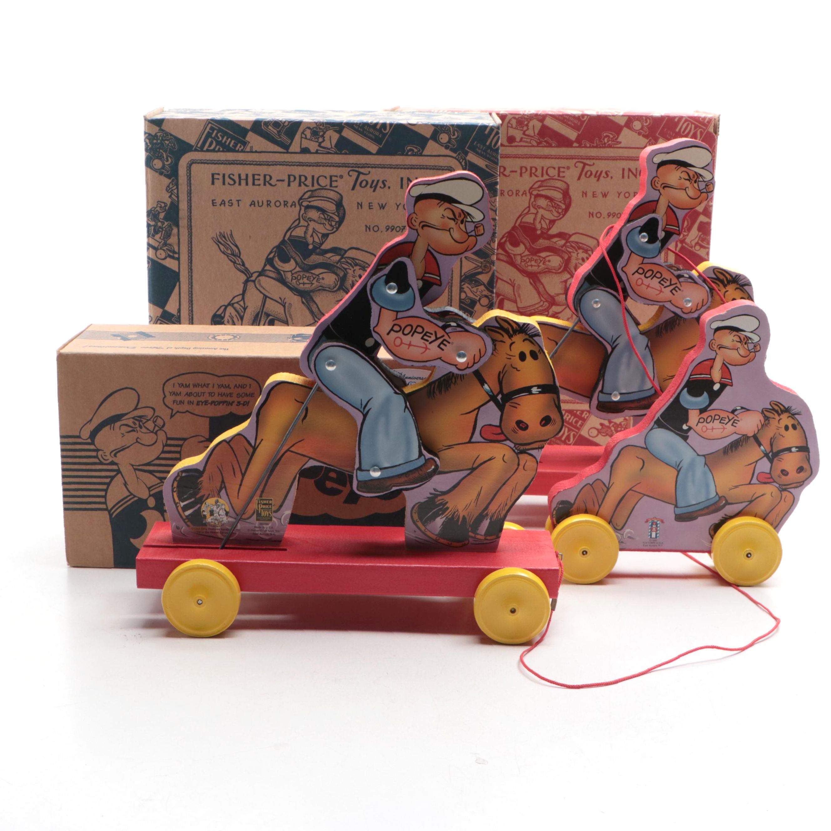 Fisher-Price "Popeye Cowboy" Pull Toys with View-Master Stereoscope