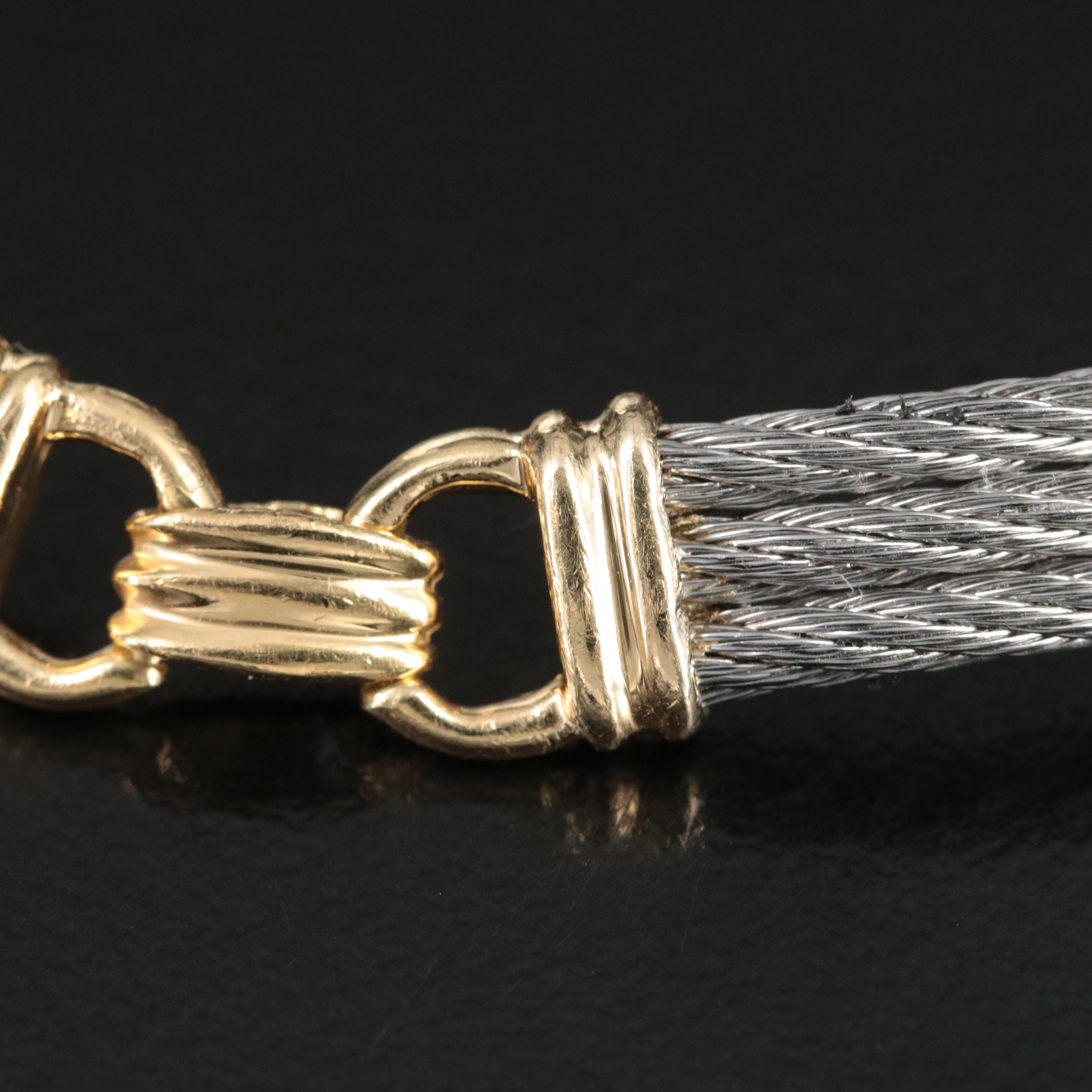 Charriol 18K and Stainless Steel Triple Row Cable Bracelet