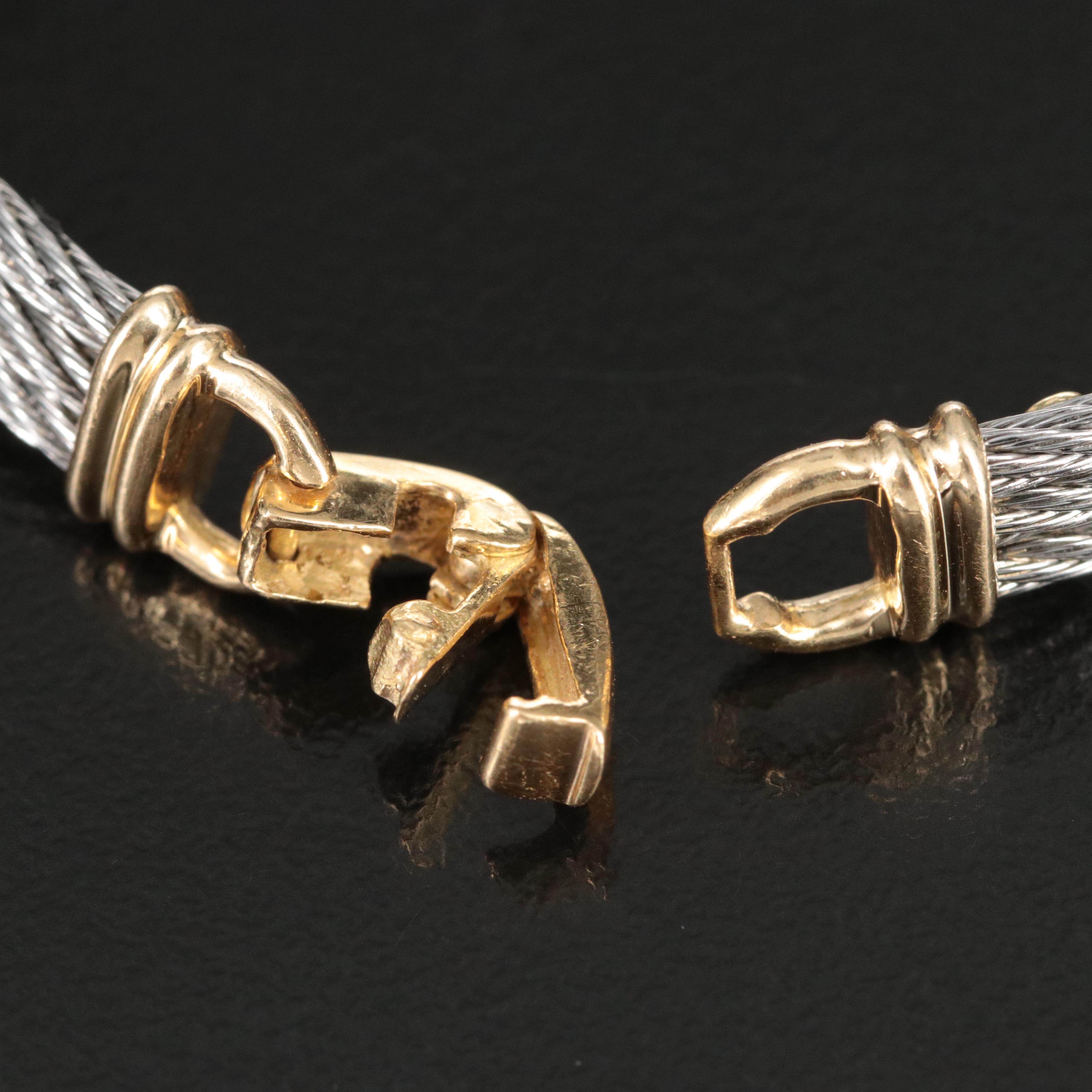 Charriol 18K and Stainless Steel Triple Row Cable Bracelet