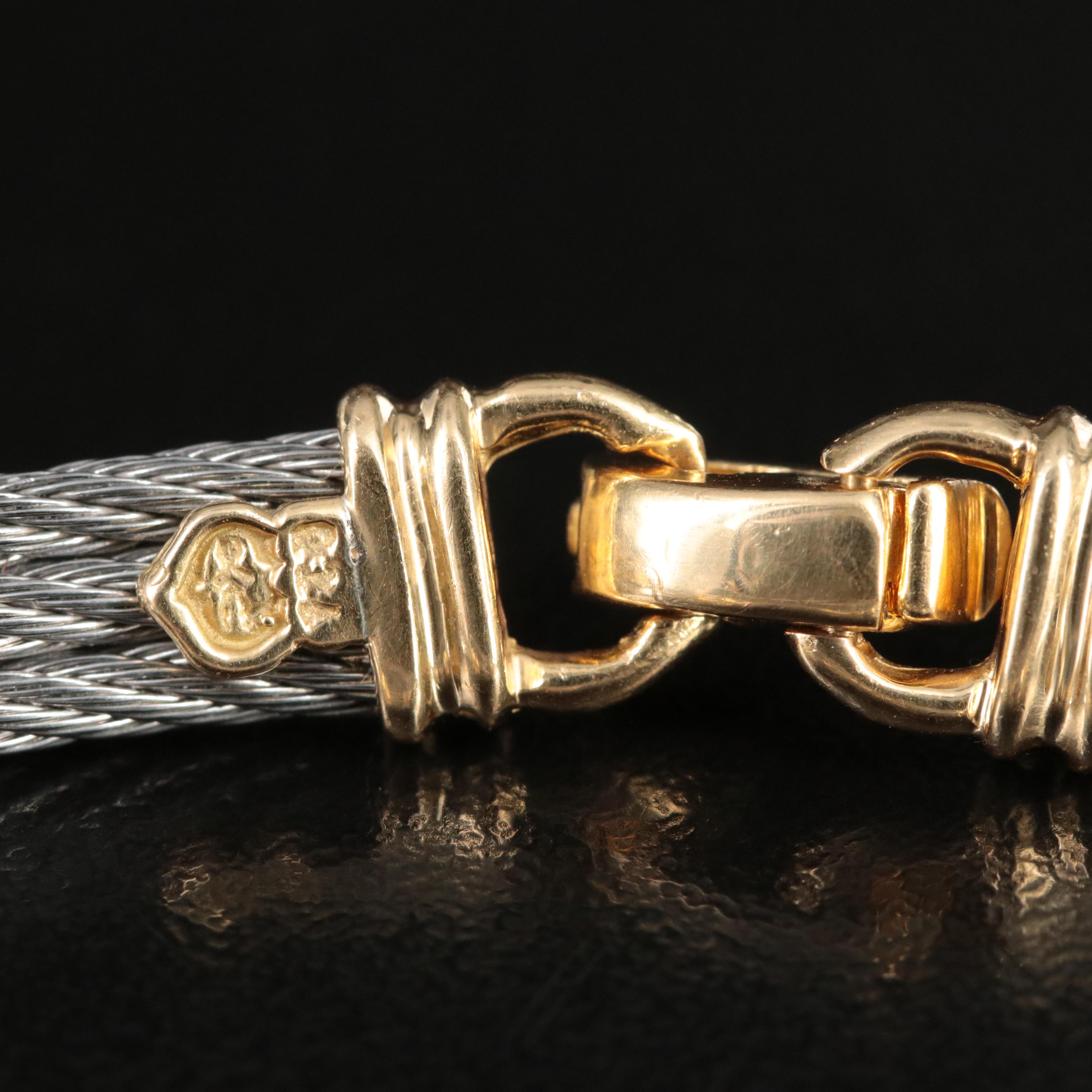 Charriol 18K and Stainless Steel Triple Row Cable Bracelet