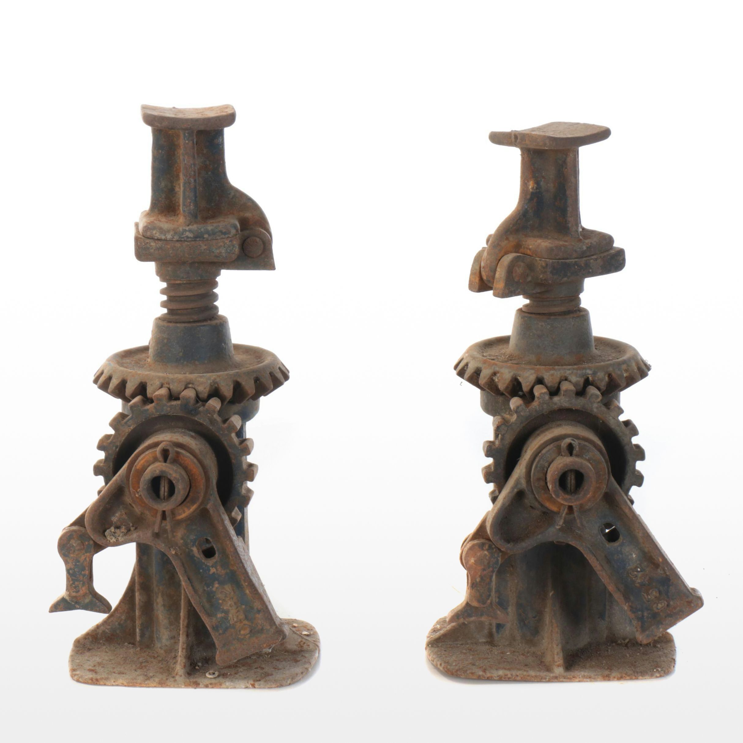 Pair of Walker Six Ton Cast Iron Automotive Jacks