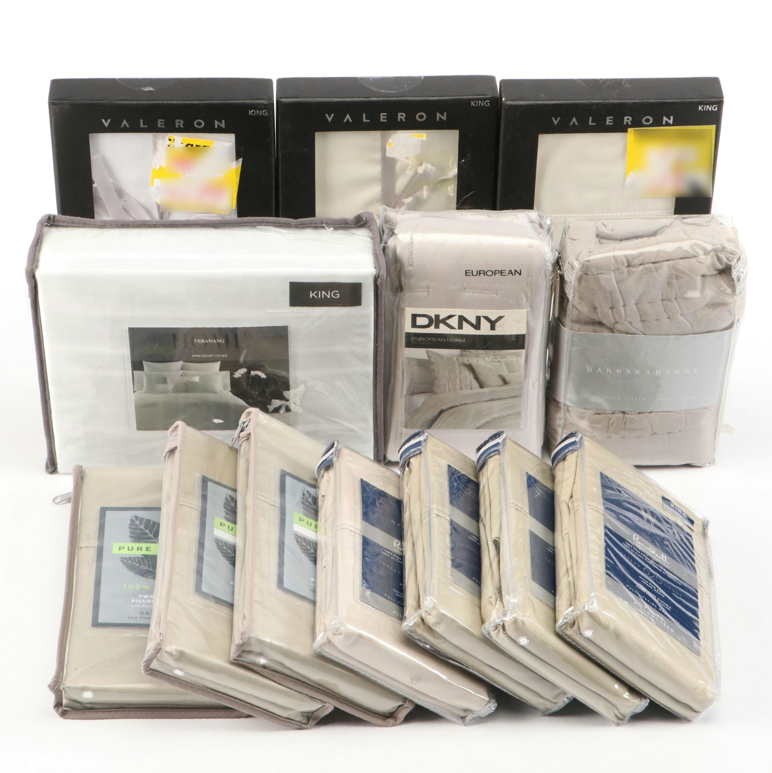 Vera Wang Cotton King Duvet Cover with Pure Beech and More Pillowcases