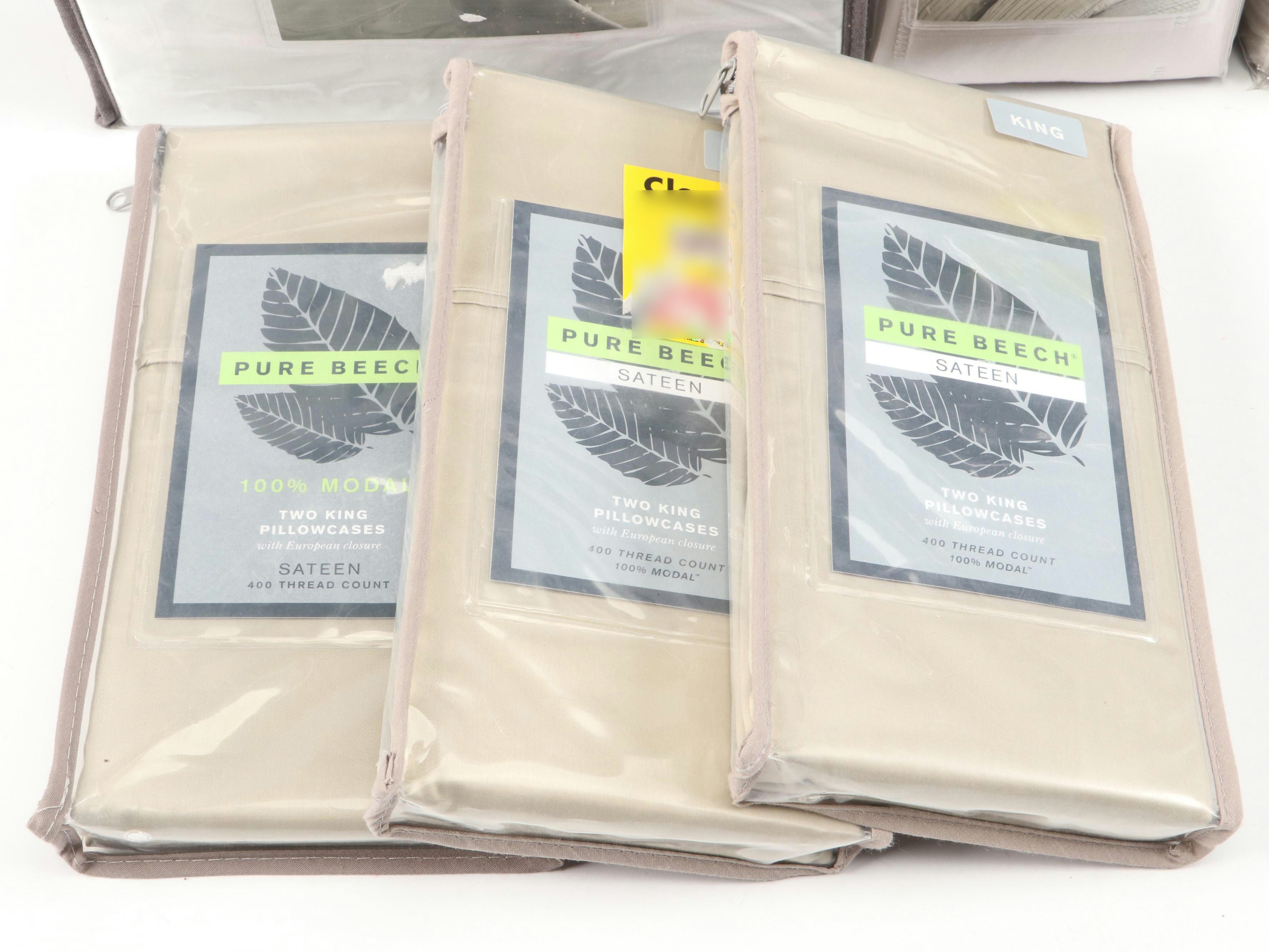 Vera Wang Cotton King Duvet Cover with Pure Beech and More Pillowcases