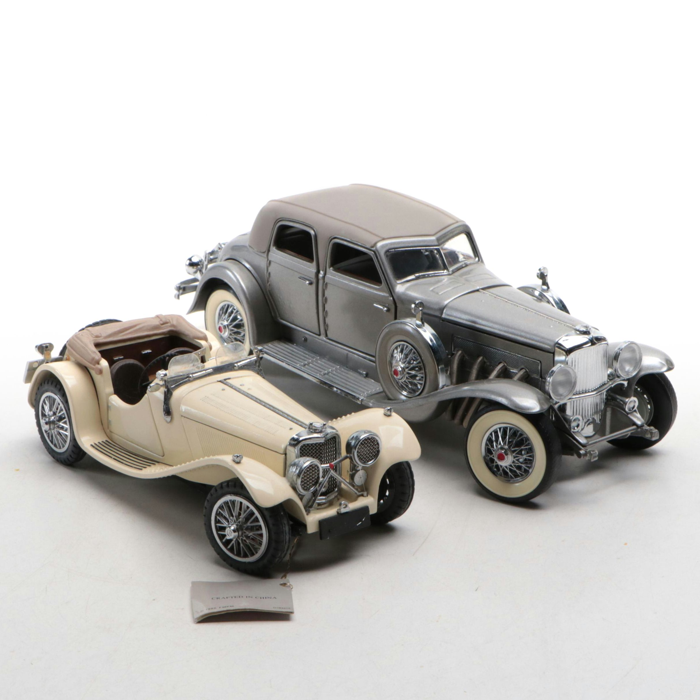 Franklin Mint 1933 Duesenberg SJ Twenty Grand and 1938 Jaguar SS-100 Model Cars