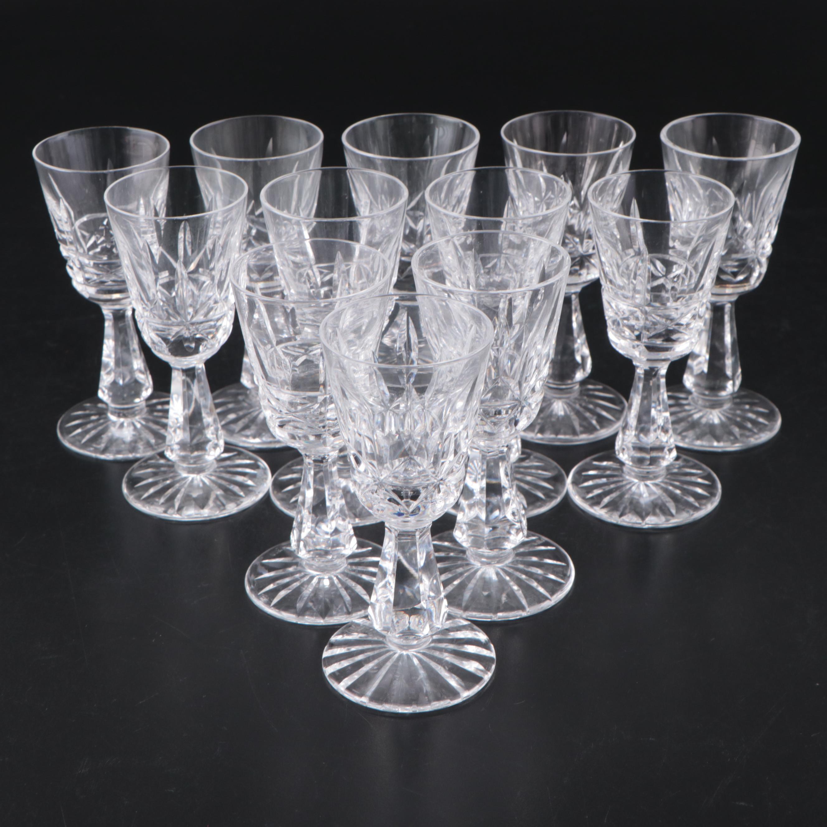 Waterford CrissCross On Bowl Pattern Wine Glasses and Cordial Glasses