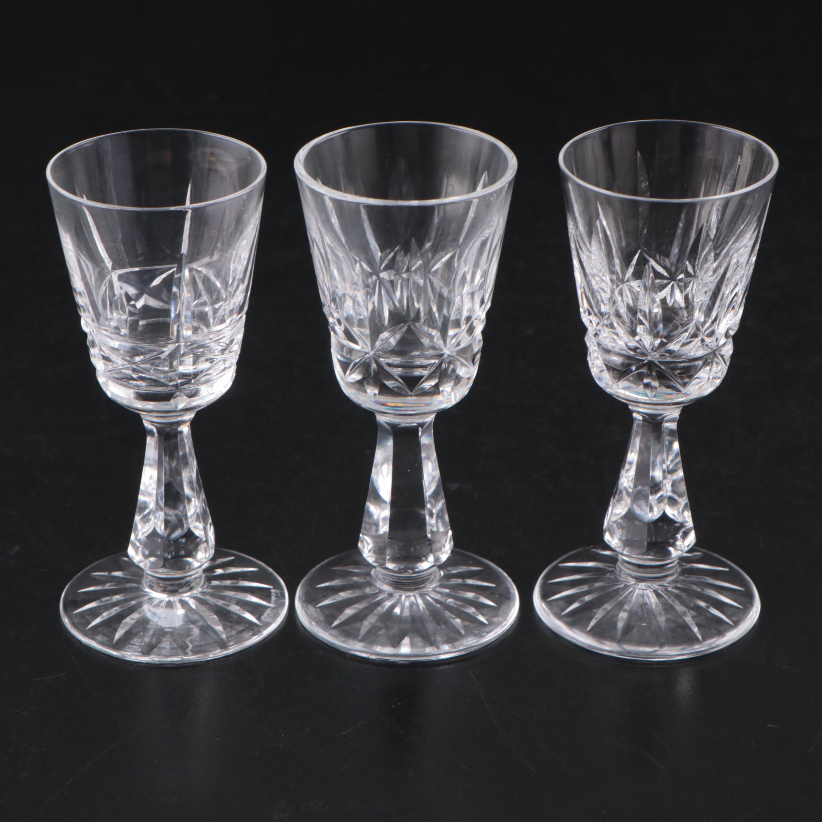 Waterford CrissCross On Bowl Pattern Wine Glasses and Cordial Glasses