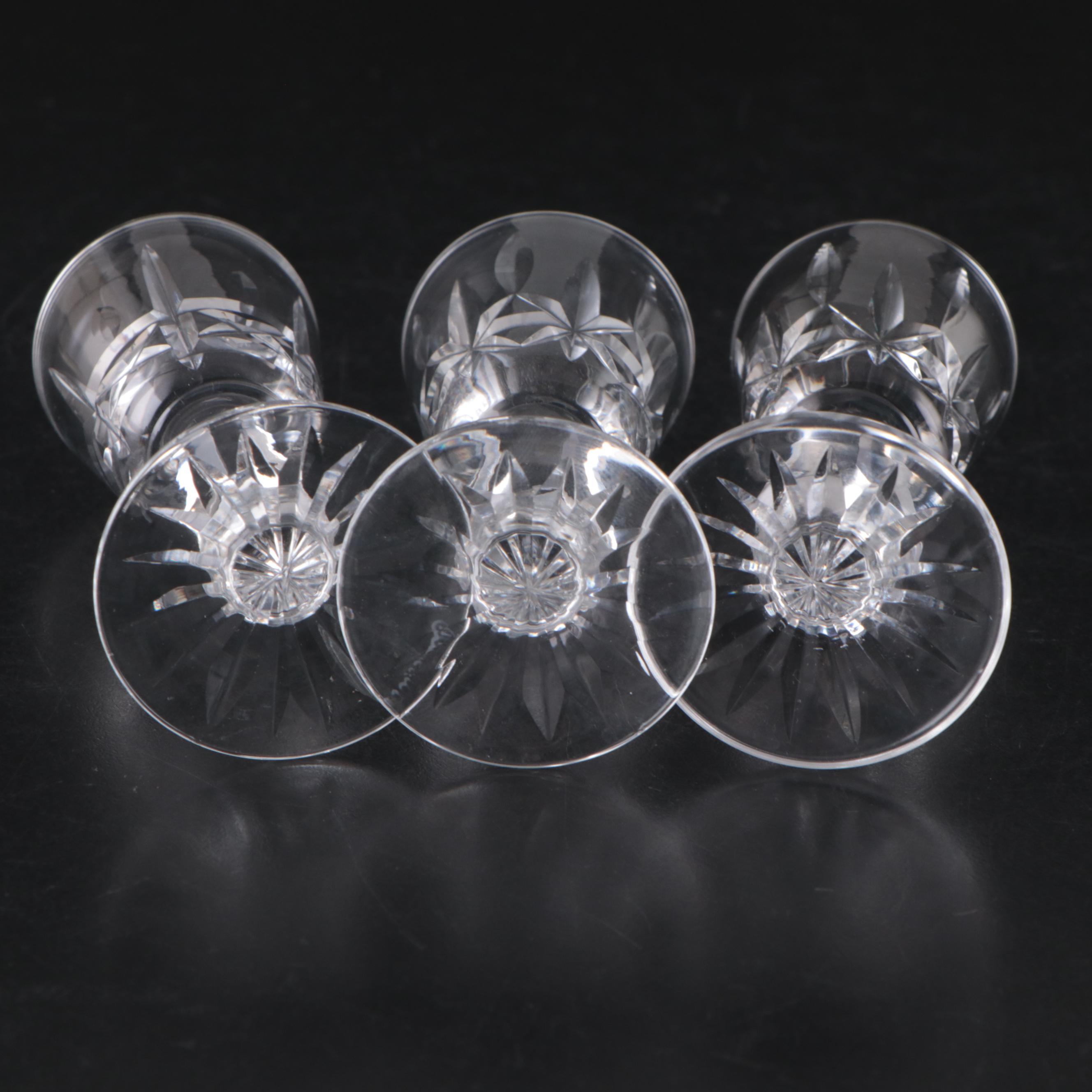 Waterford CrissCross On Bowl Pattern Wine Glasses and Cordial Glasses