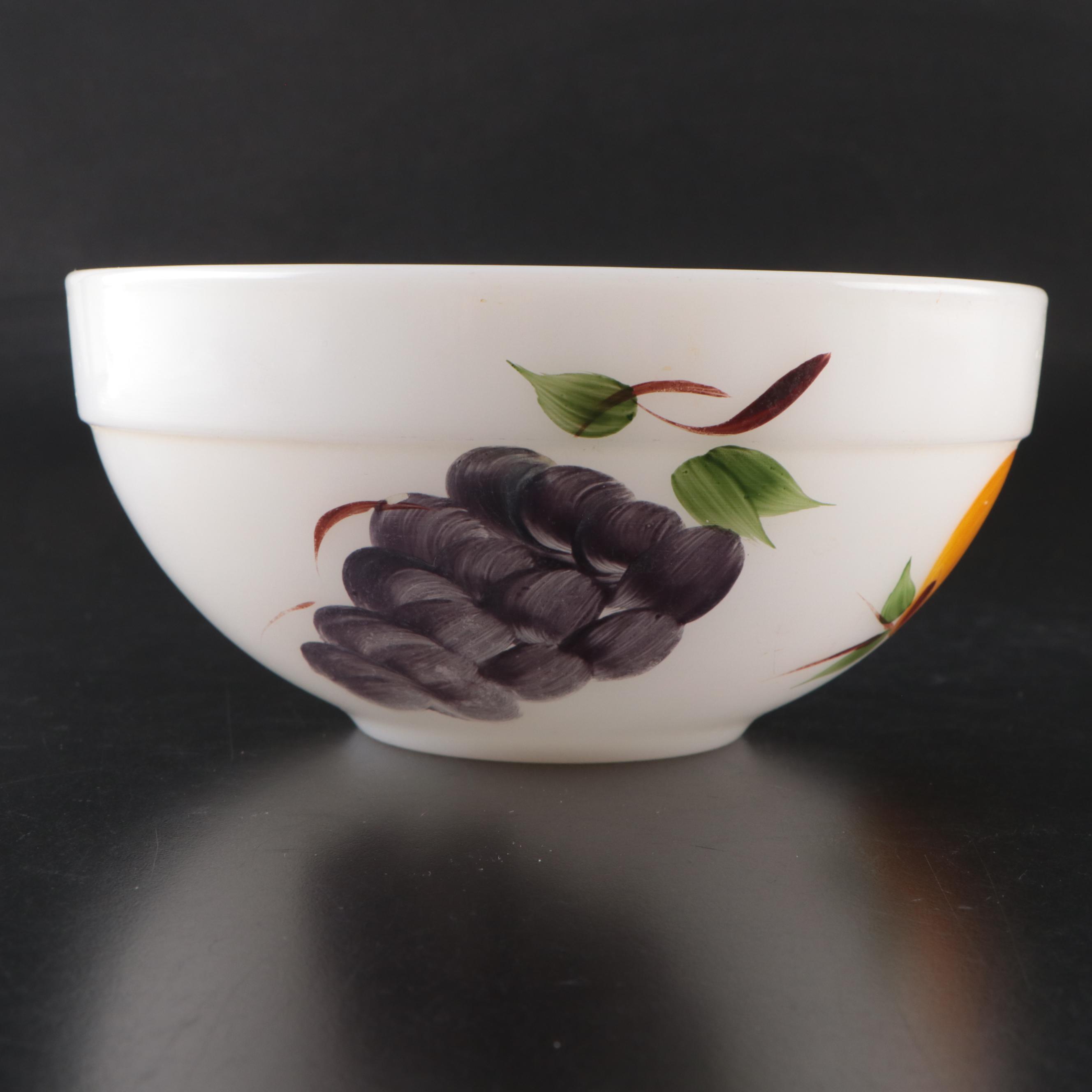 Fire King HandPainted Milk Glass Fruit Bowl with Other Salt & Pepper