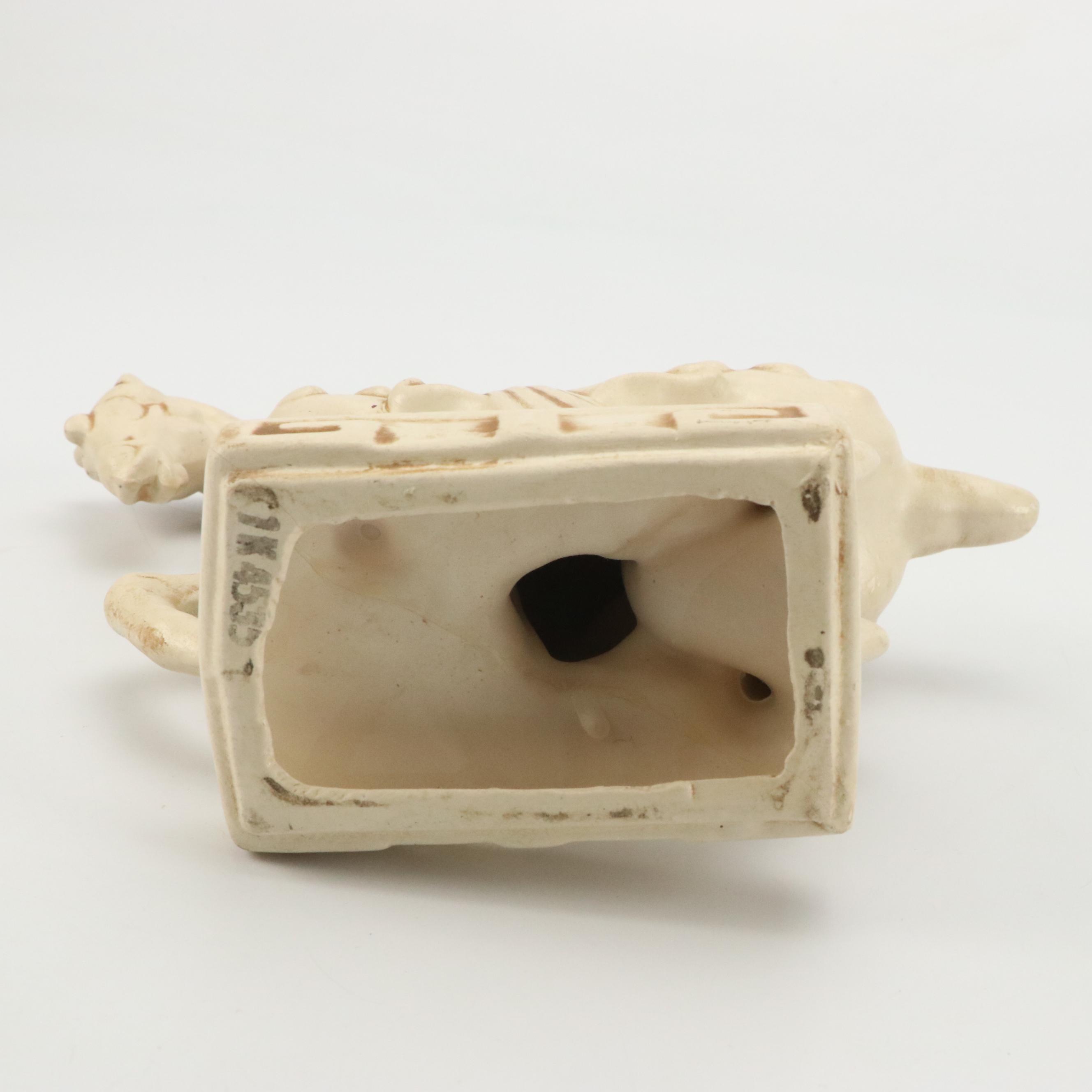 Chinese Shiwan Ware Fisherman with Tang Style Horse and Miniature Rug