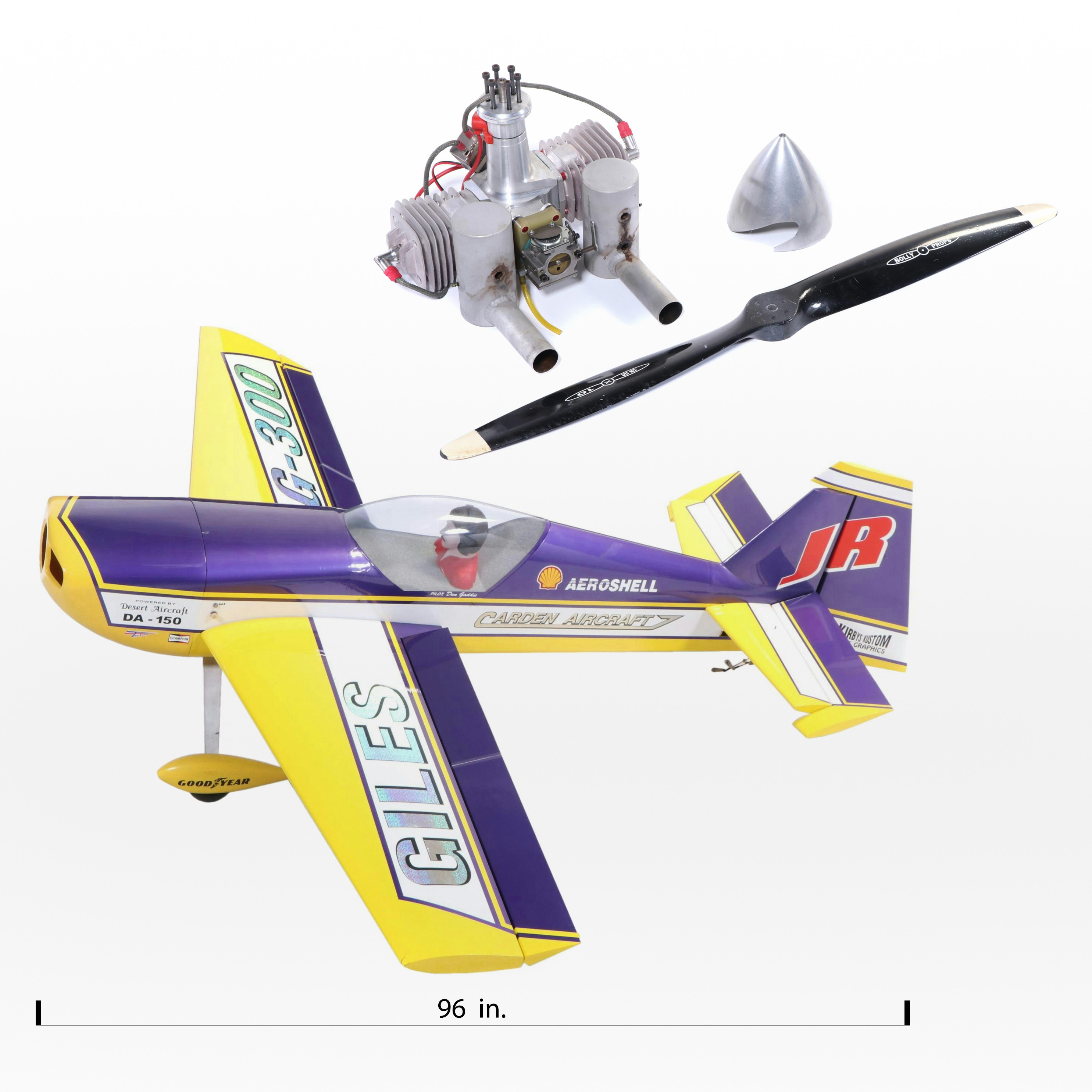 Carden Aircraft "Giles 300" Model RC Airplane with Desert Aircraft DA150 Engine