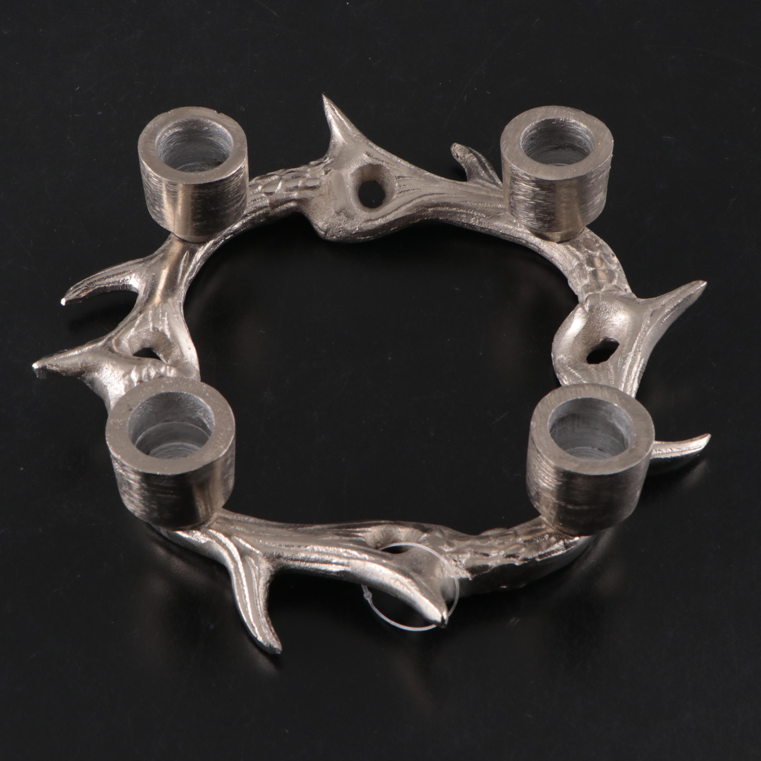 Gorham "Rings of Love" Crystal Champagne Flutes with Silver Plate Table Décor