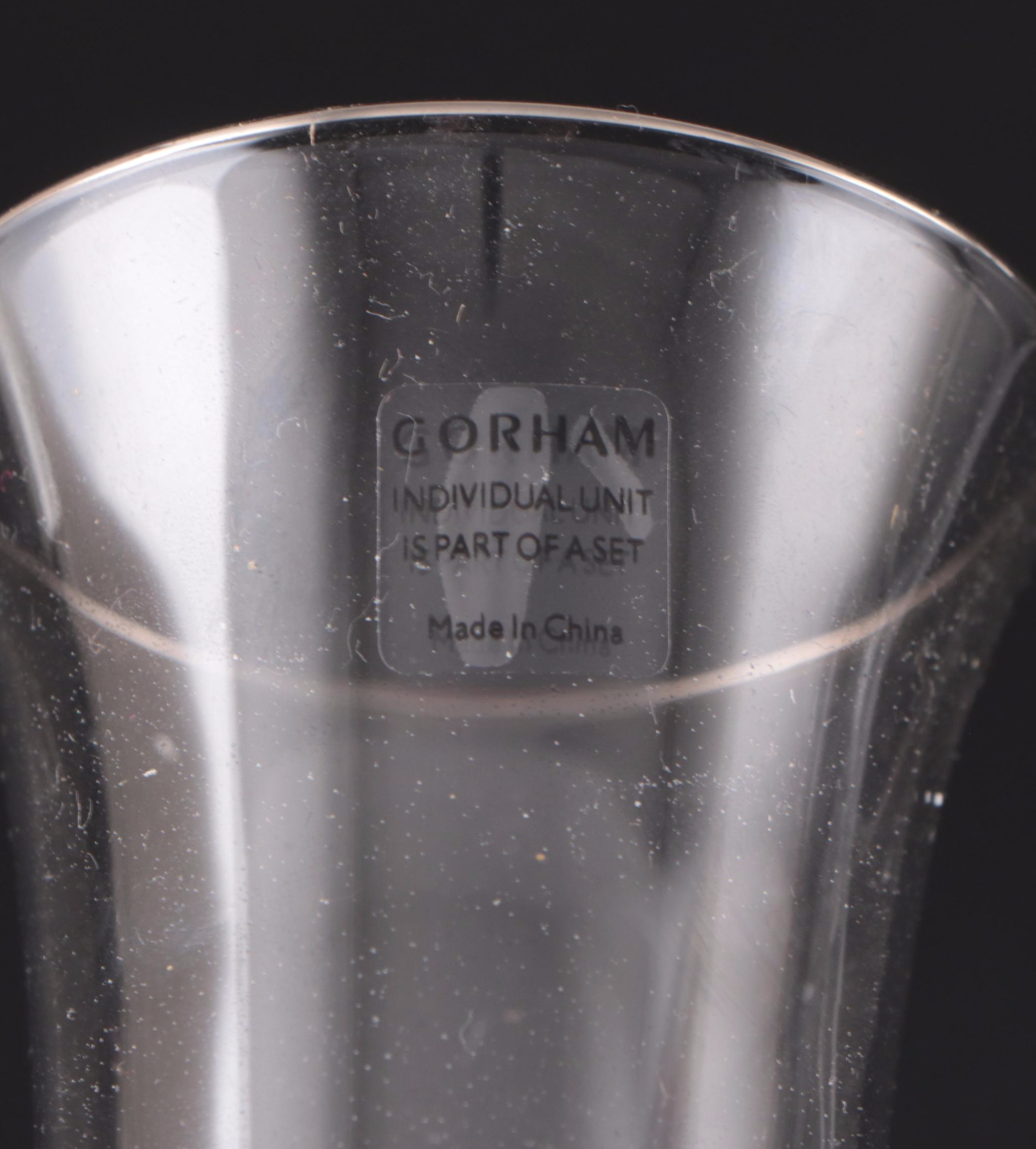 Gorham "Rings of Love" Crystal Champagne Flutes with Silver Plate Table Décor