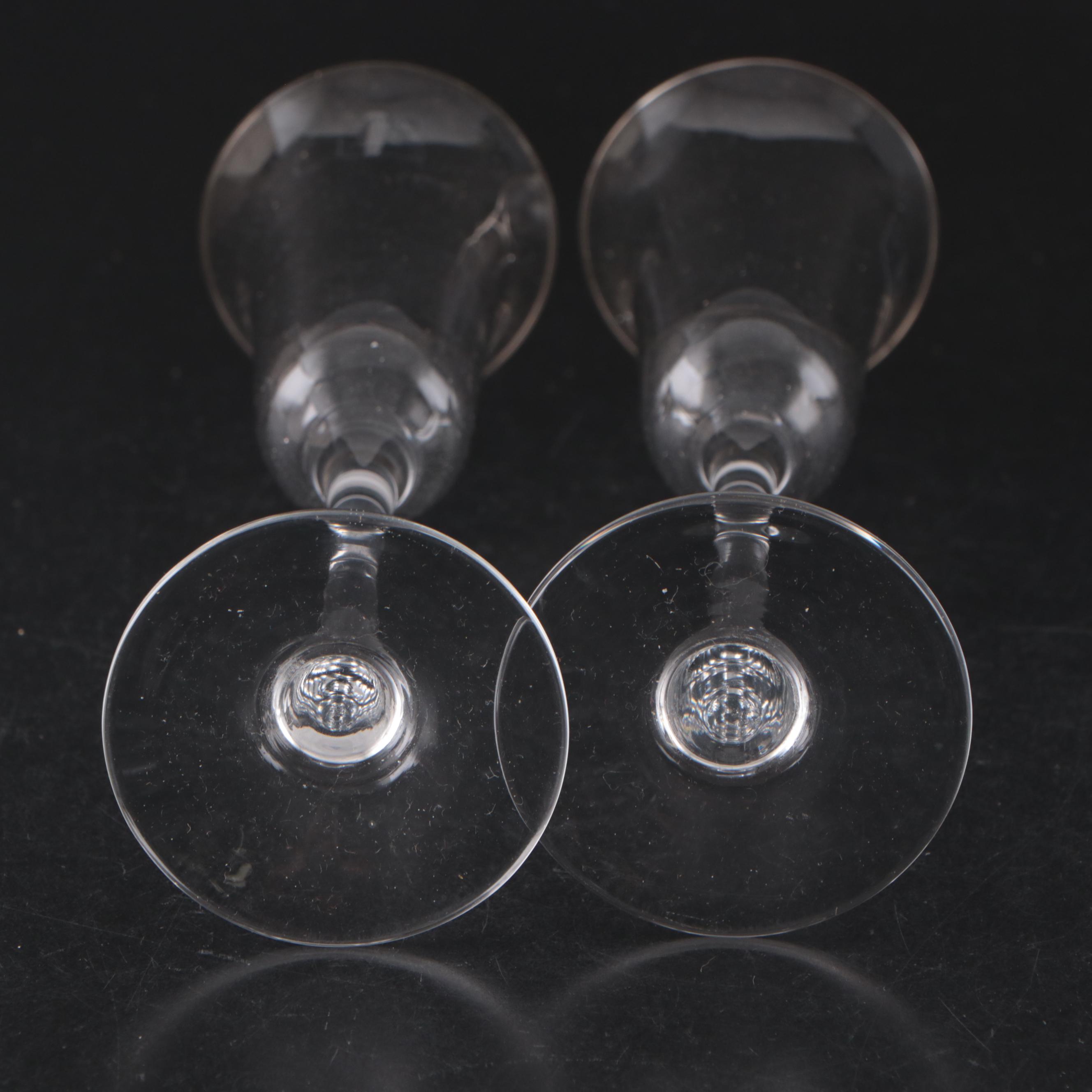 Gorham "Rings of Love" Crystal Champagne Flutes with Silver Plate Table Décor