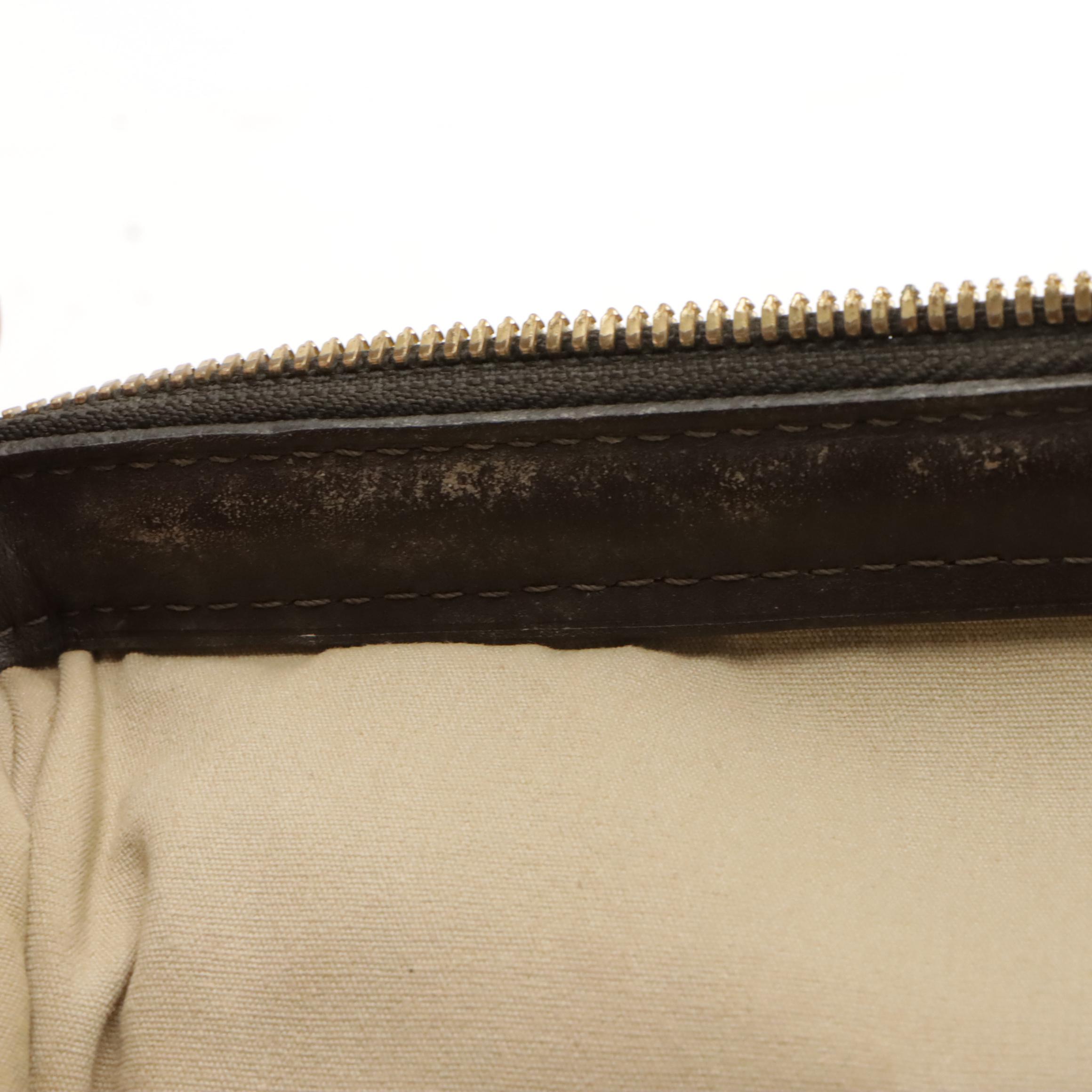 Louis Vuitton Josephine PM Bag in Beige Mini Lin Canvas and Dark Brown Leather