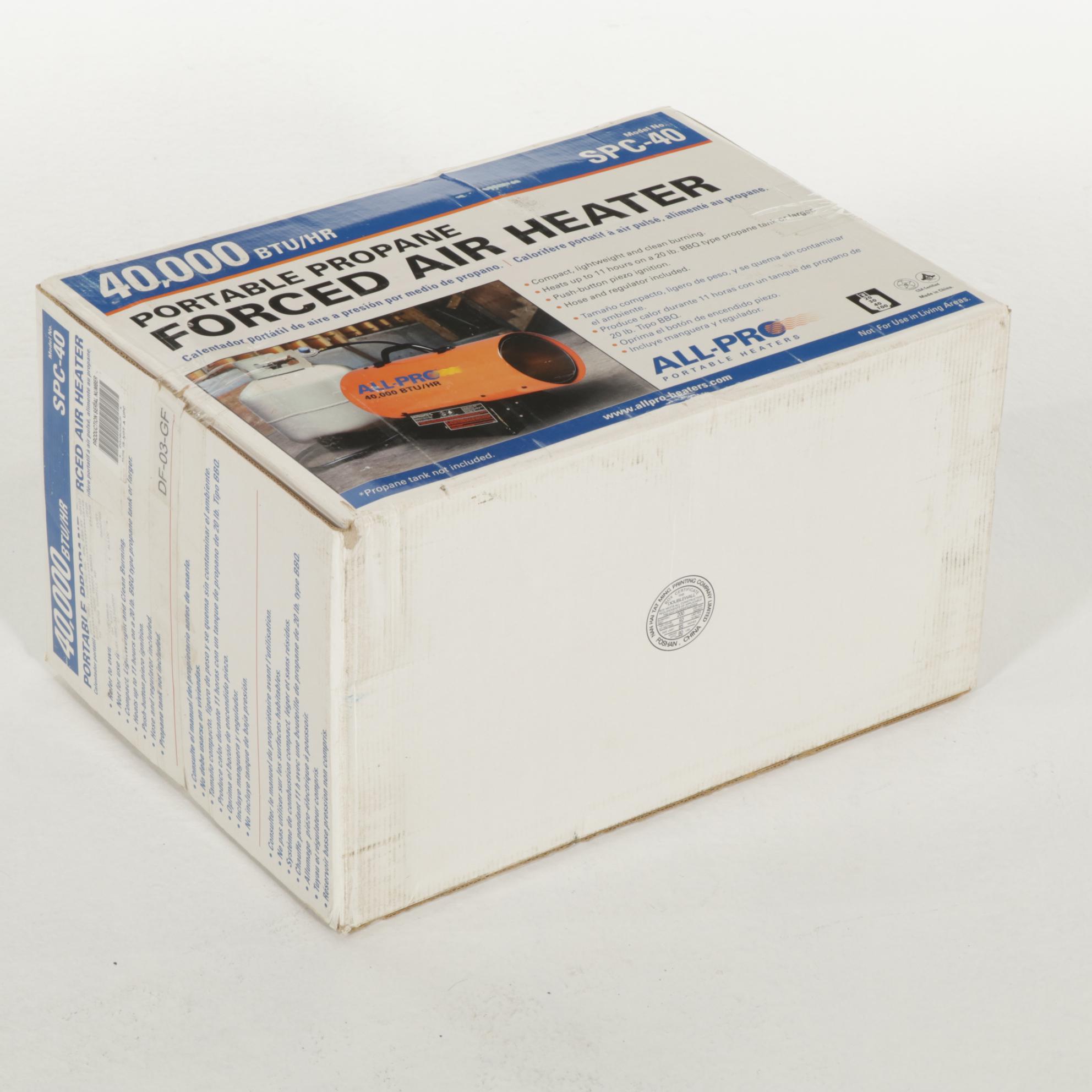 All-Pro SPC-40 Portable Forced Air Heater with Black & Decker BV3100 Leaf Blower