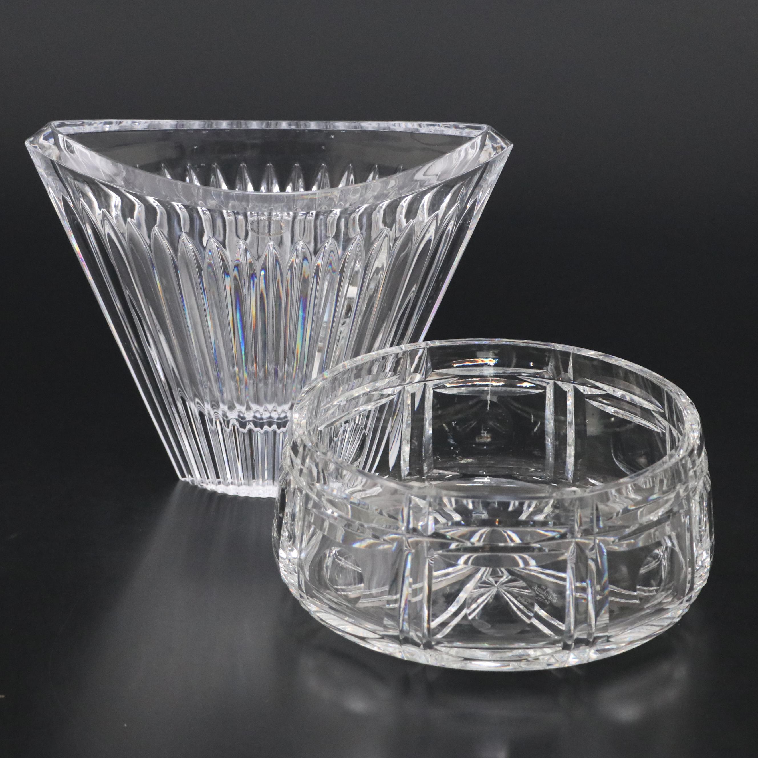 Mikasa "Meridian" Crystal Pocket Vase with Scottish Cut Crystal Candy Dish