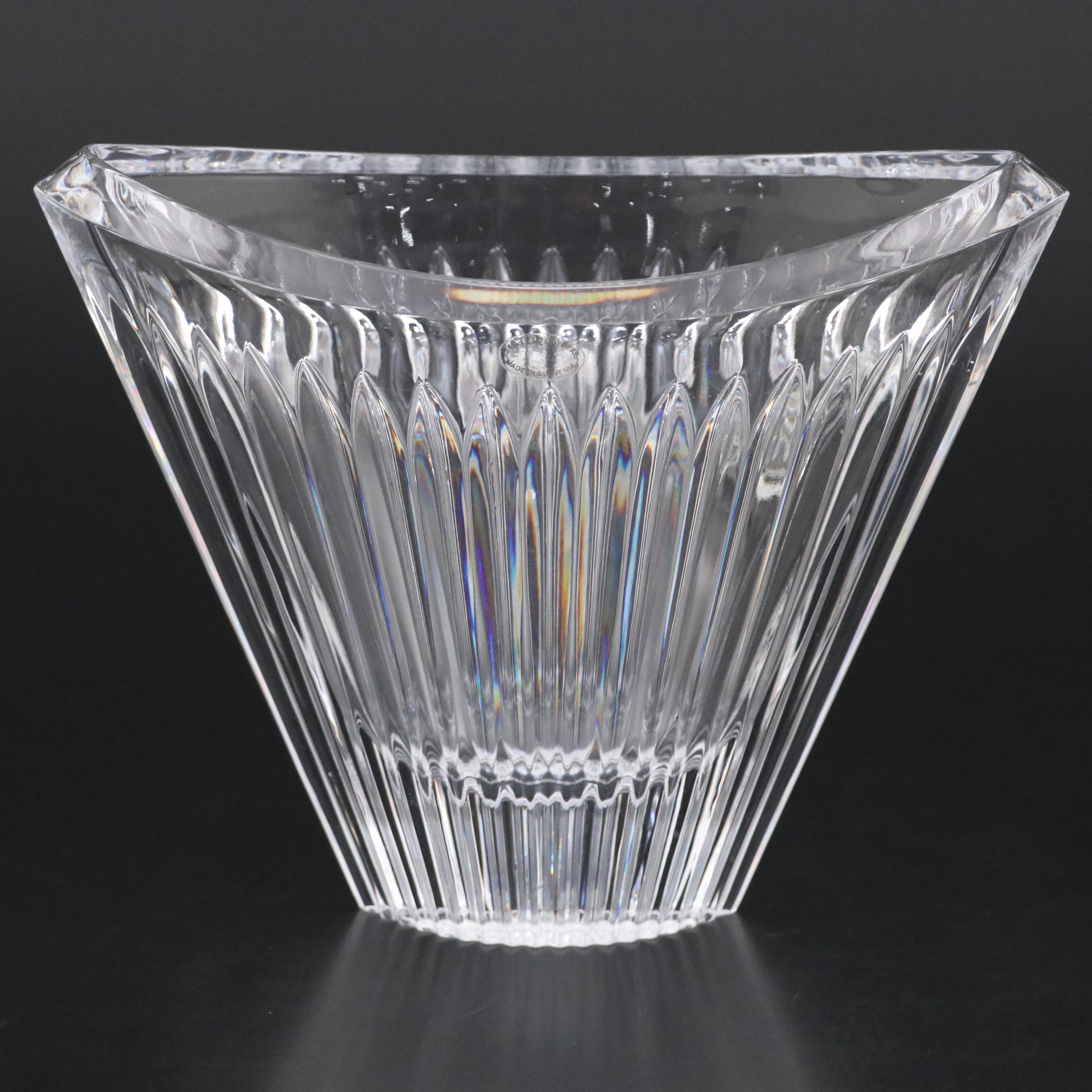 Mikasa "Meridian" Crystal Pocket Vase with Scottish Cut Crystal Candy Dish