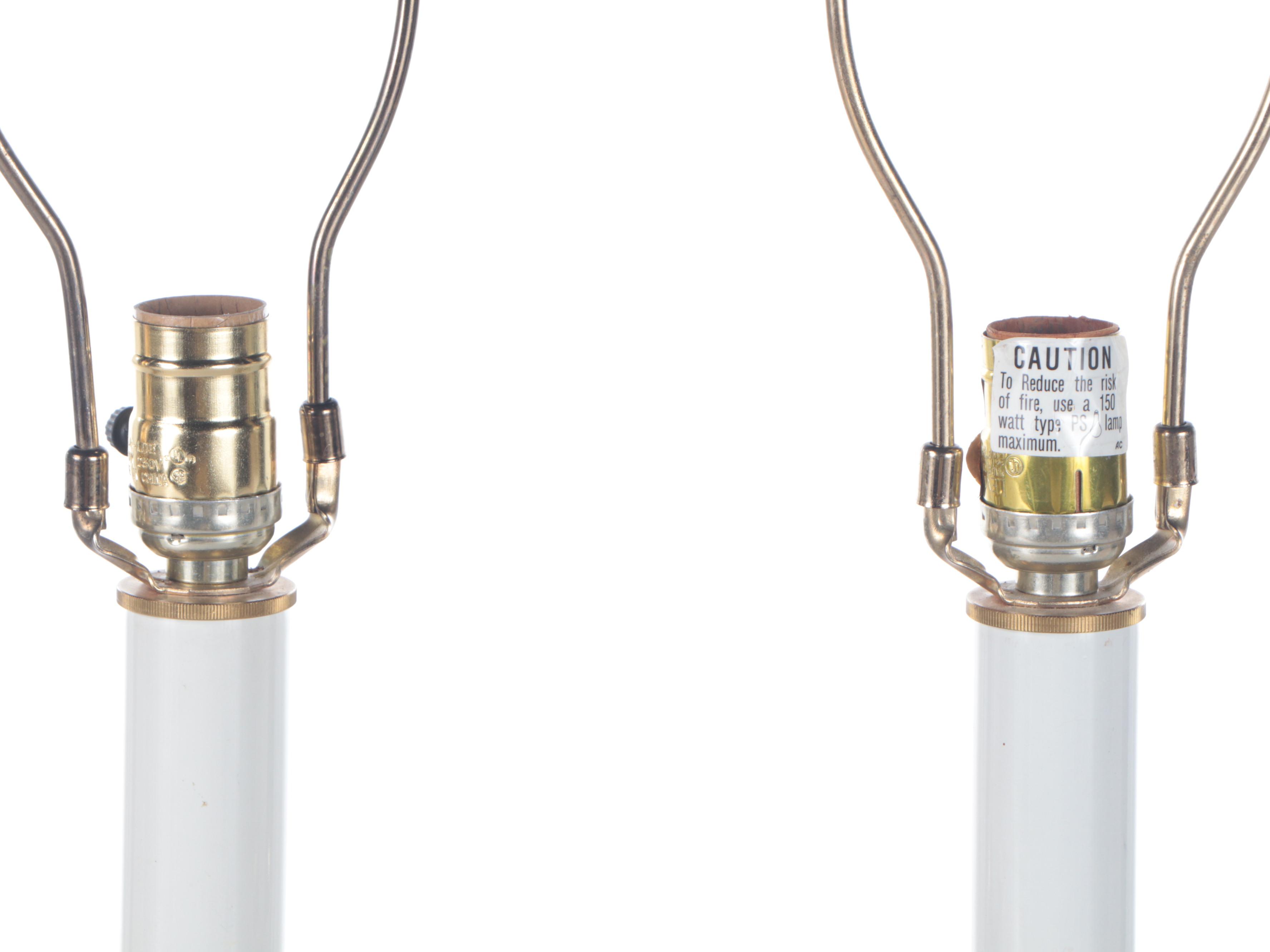 Pair of Stiffel Spun Brass Table Lamps with Crimped Fabric Shades, Late 20th C