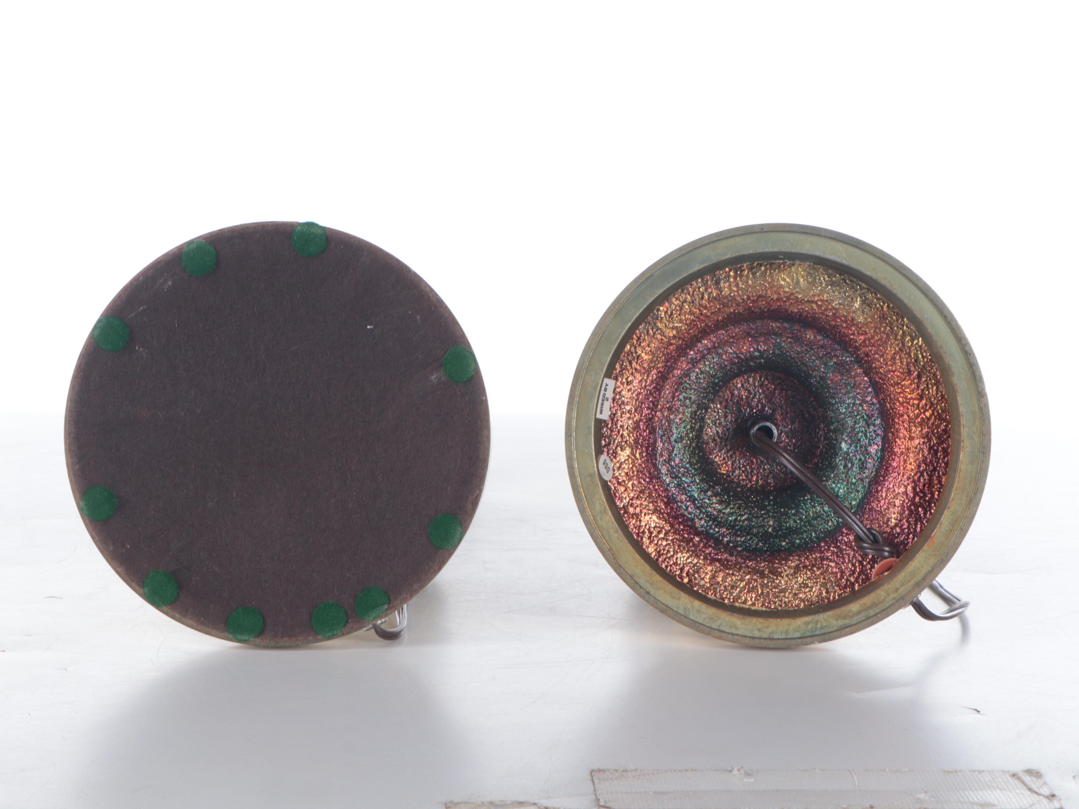 Pair of Stiffel Spun Brass Table Lamps with Crimped Fabric Shades, Late 20th C