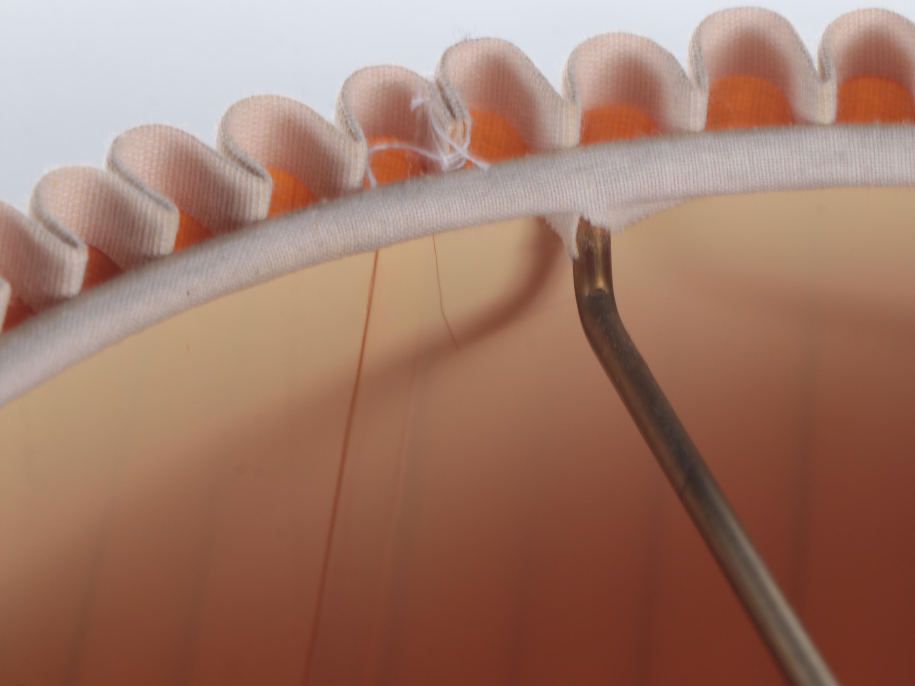 Pair of Stiffel Spun Brass Table Lamps with Crimped Fabric Shades, Late 20th C