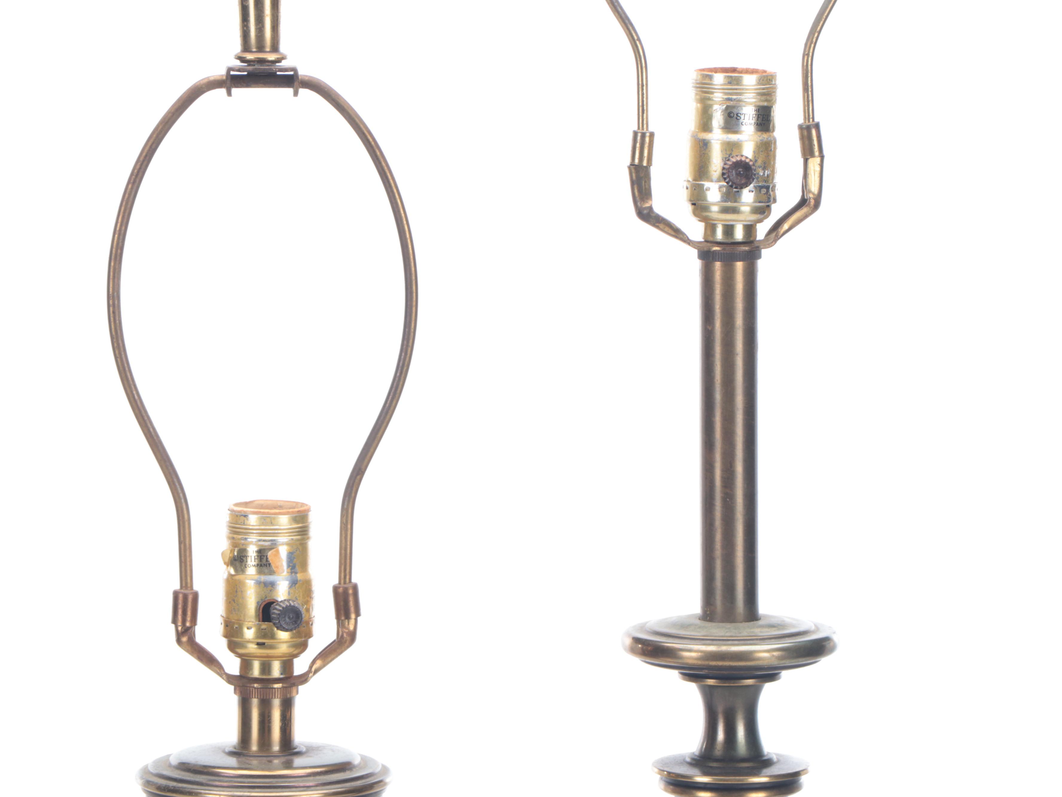 Stiffel Brass Neoclassical Style Urn Table Lamps, Vintage