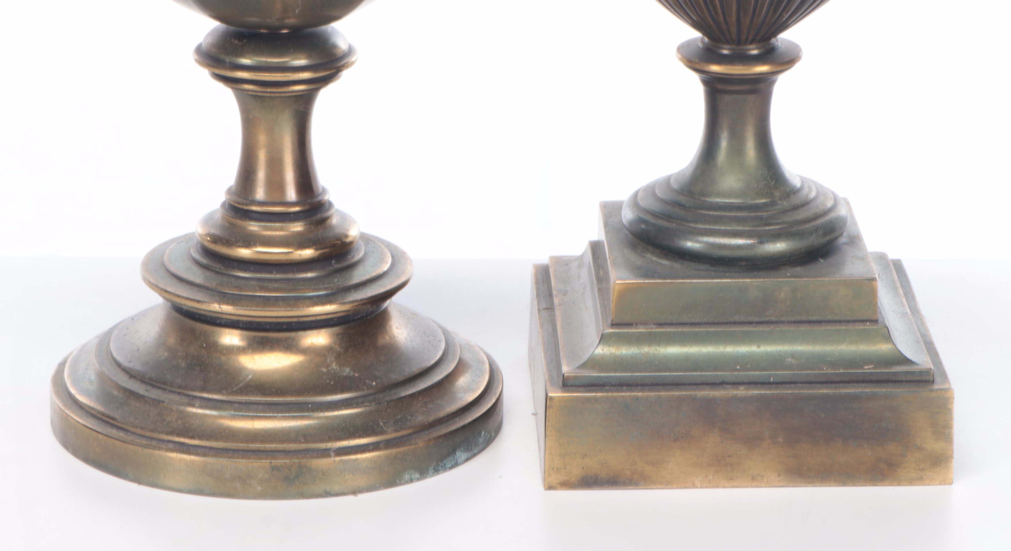 Stiffel Brass Neoclassical Style Urn Table Lamps, Vintage