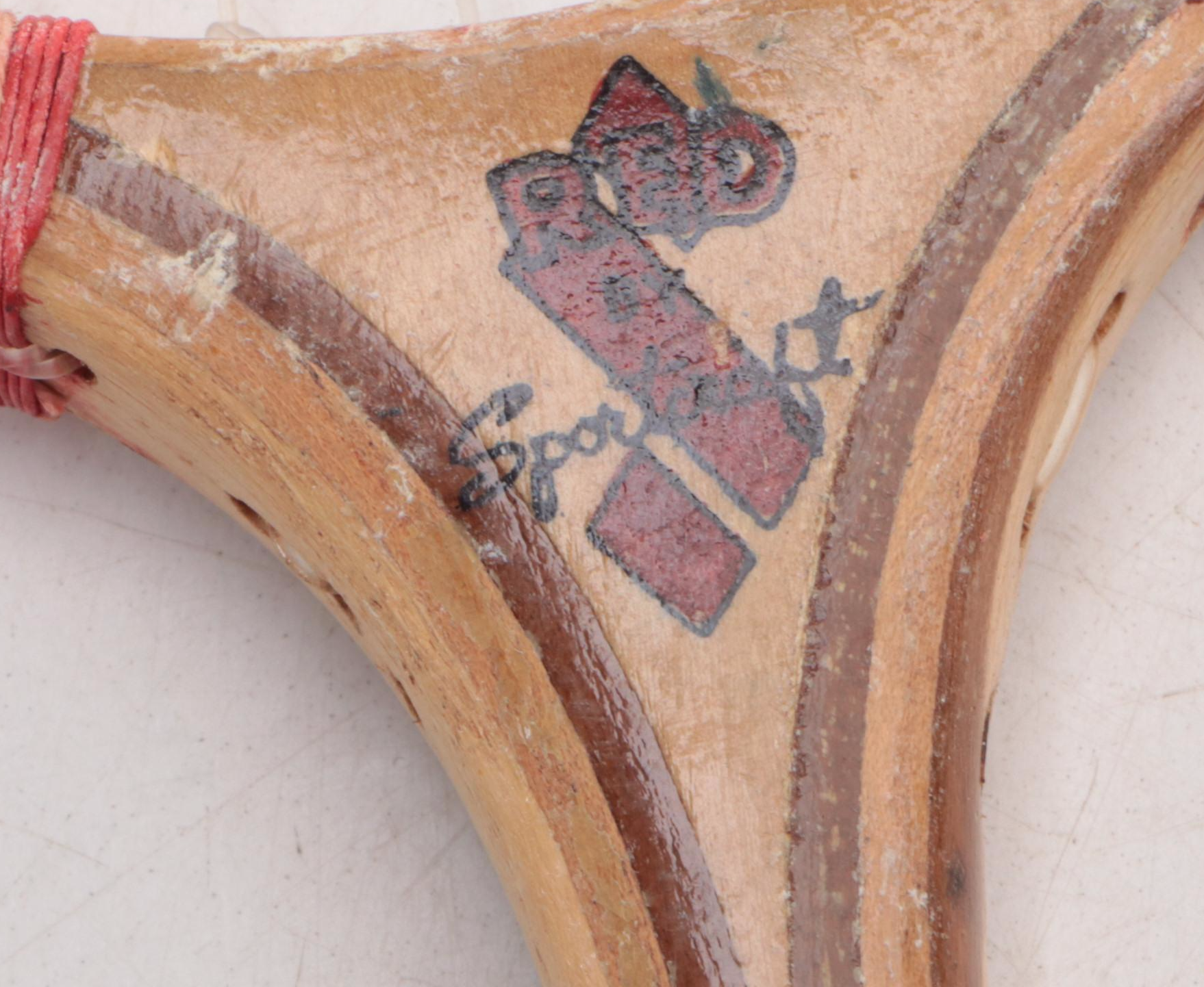 Red by Sportcraft Wooden Badminton Rackets, Mid to Late 20th Century