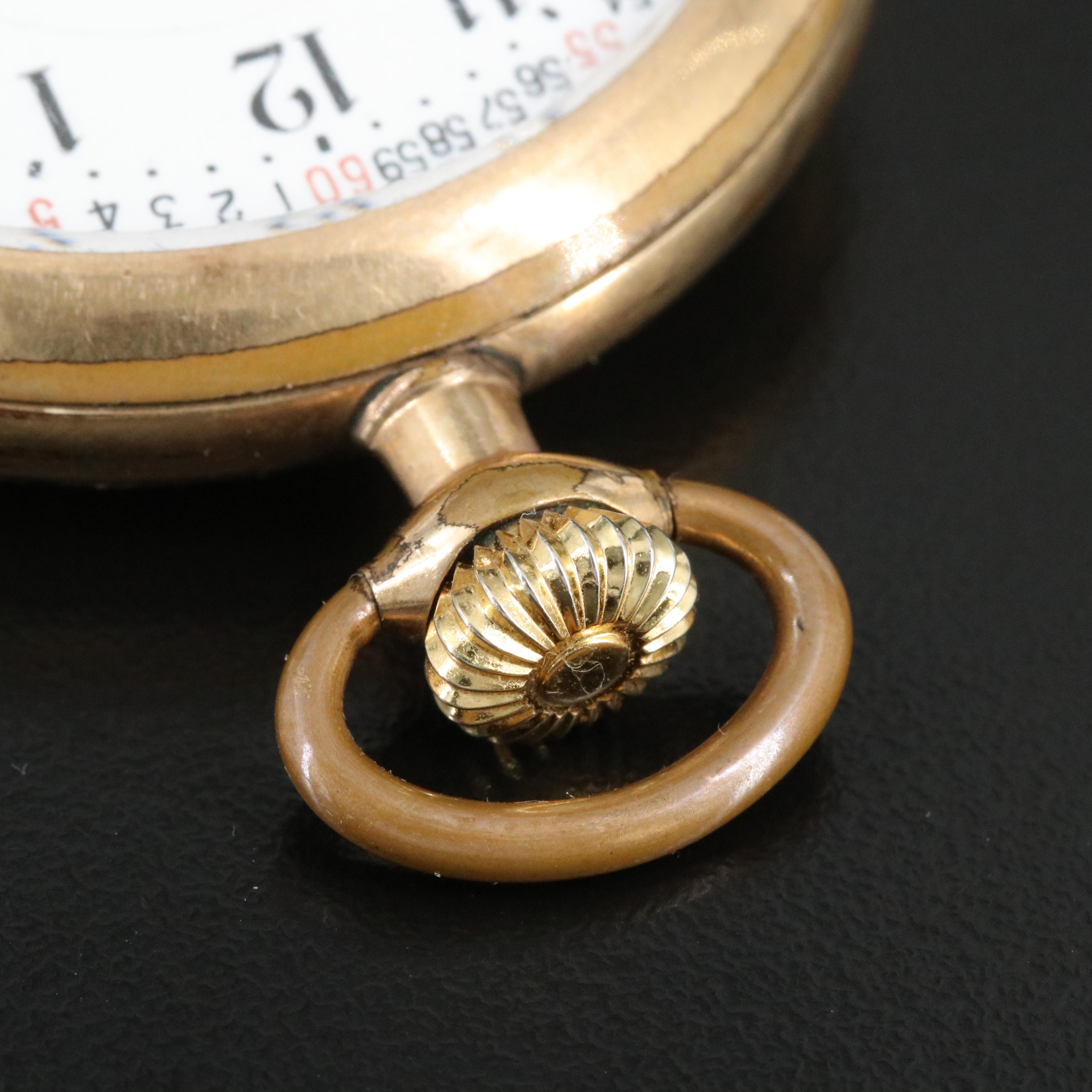 1917 Burlington Gold-Filled Open Face Pocket Watch