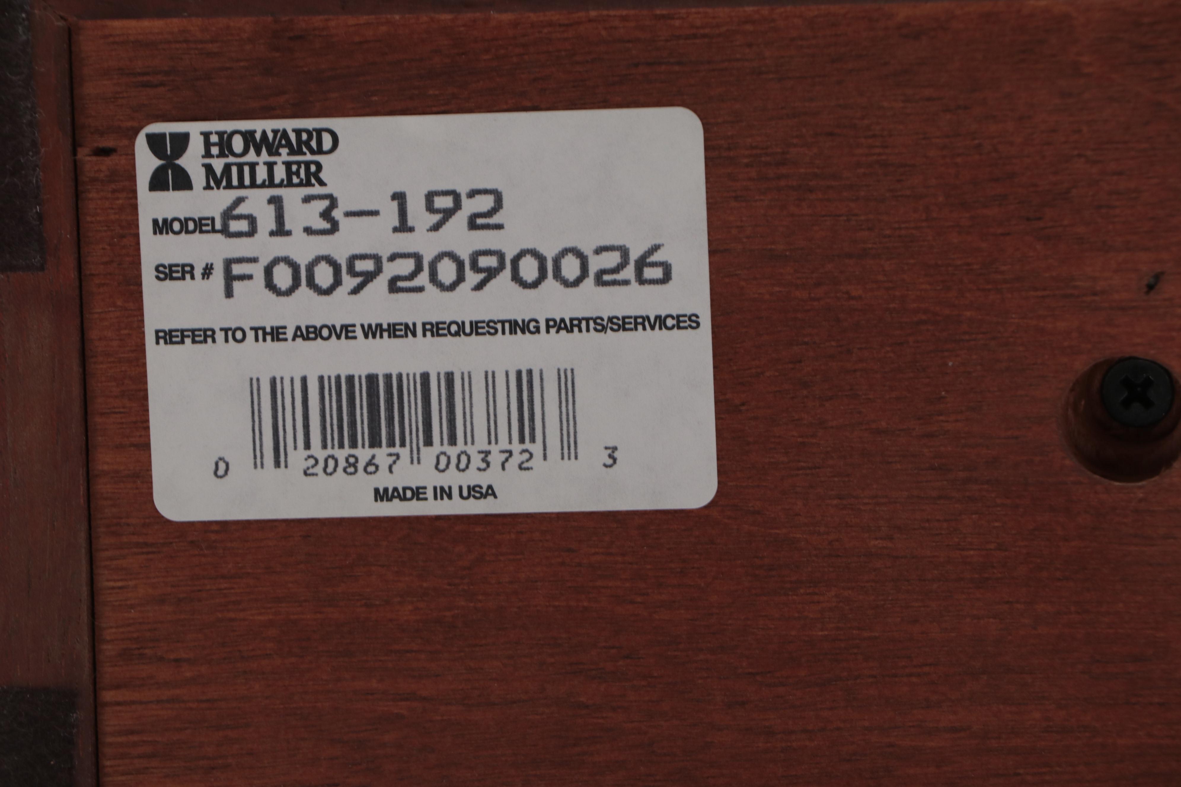 Howard Miller Model 1050-020 Wooden Mantel Clock, Late 20th Century