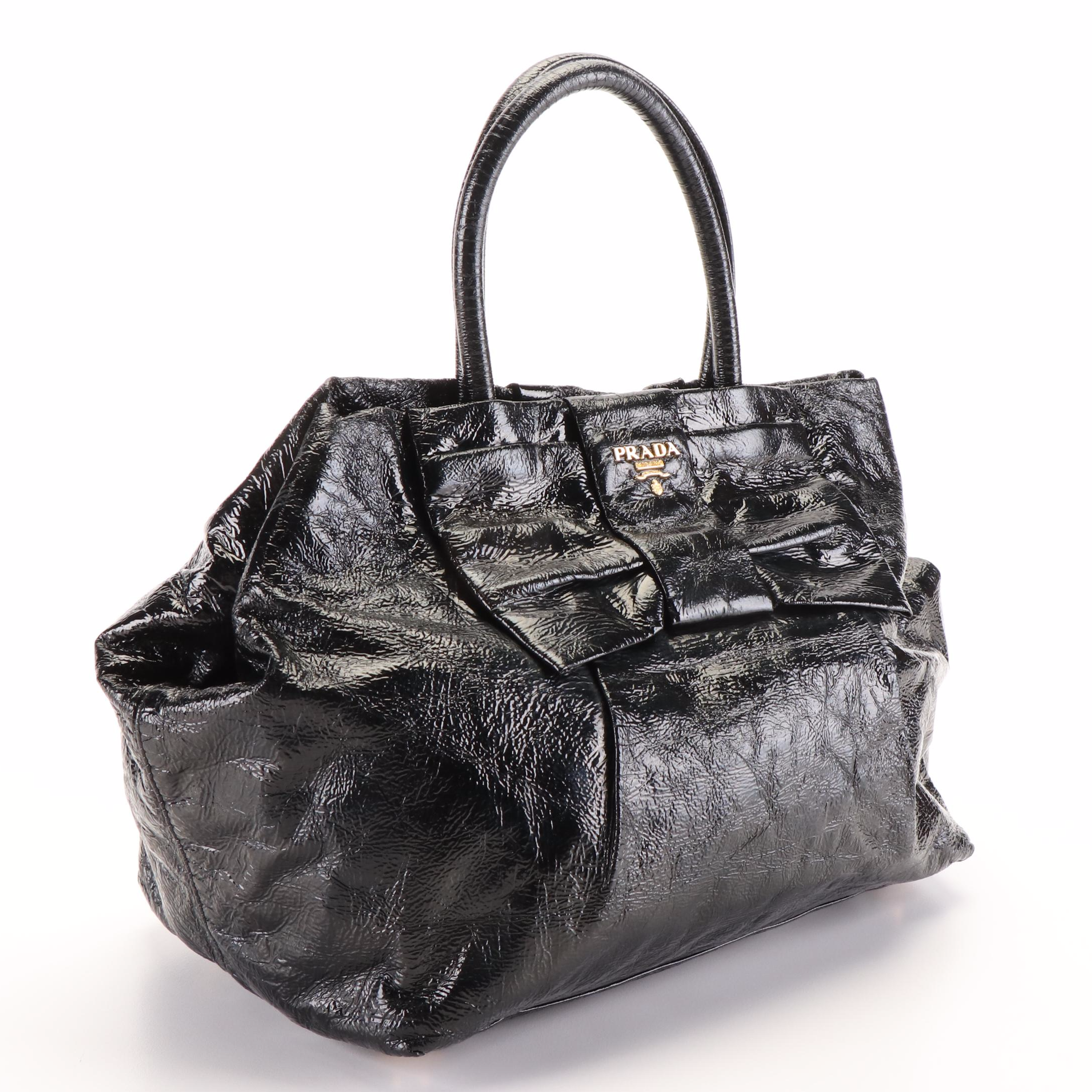 Prada Bow Handbag in Patent Leather
