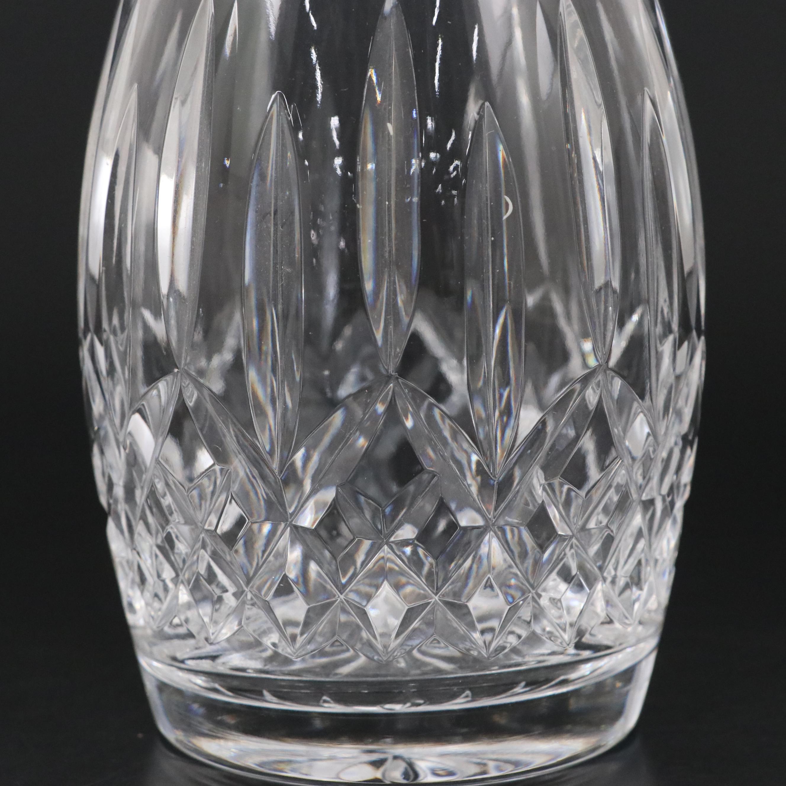 Waterford Crystal "Lismore" Decanter with Sherry Glasses, Mid/Late 20th Century