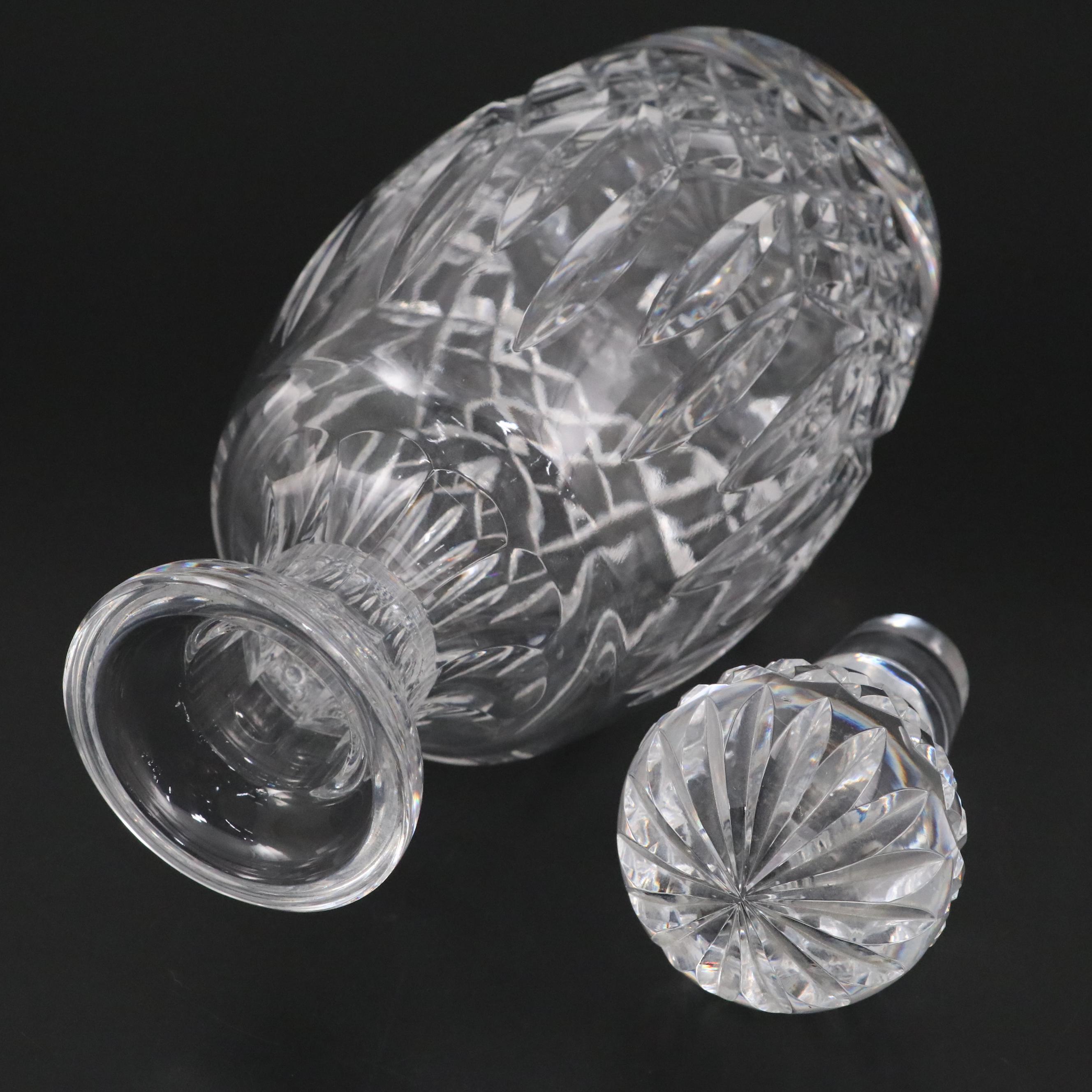 Waterford Crystal "Lismore" Decanter with Sherry Glasses, Mid/Late 20th Century