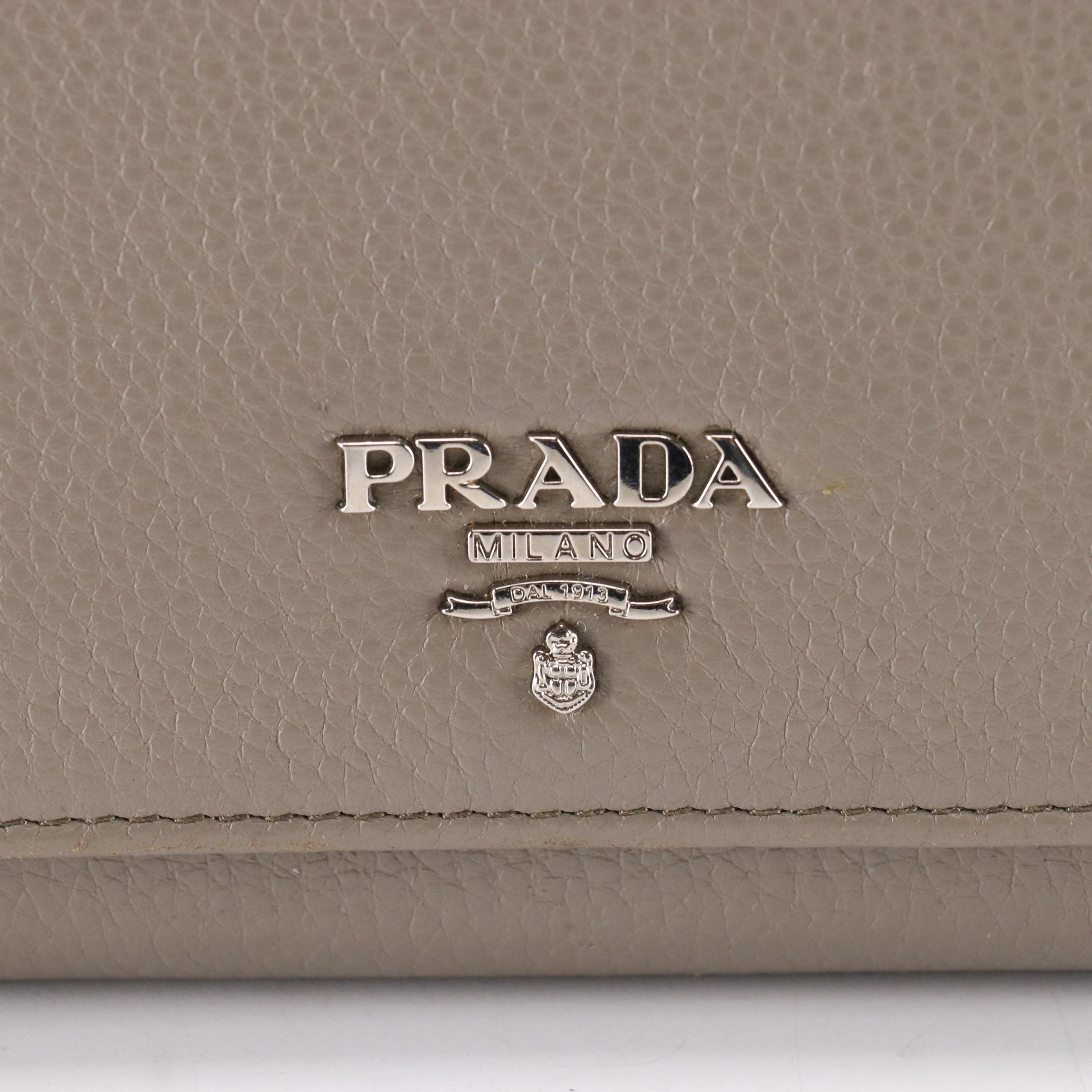 Prada Vitello Leather Continental Wallet with Box