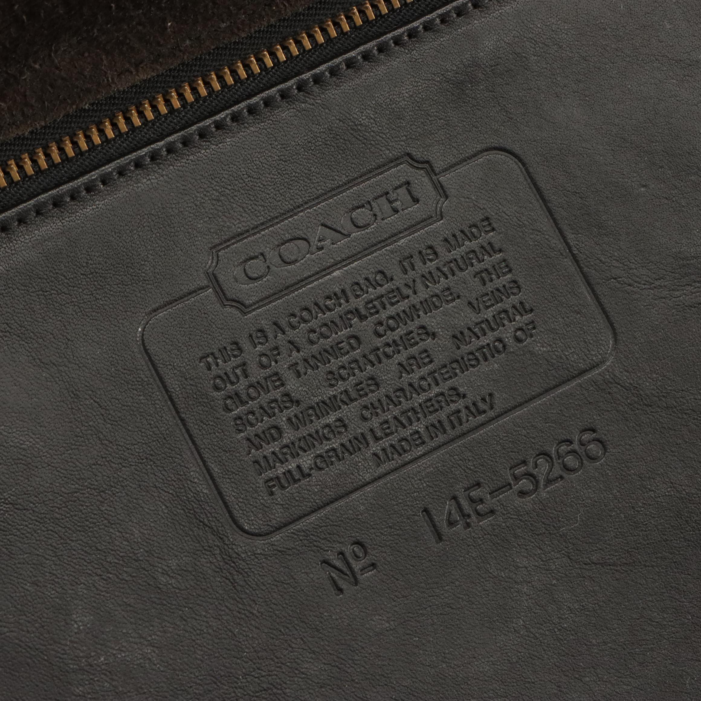 Coach Beekman 5266 Two-Way Messenger Briefcase Bag in Black Leather