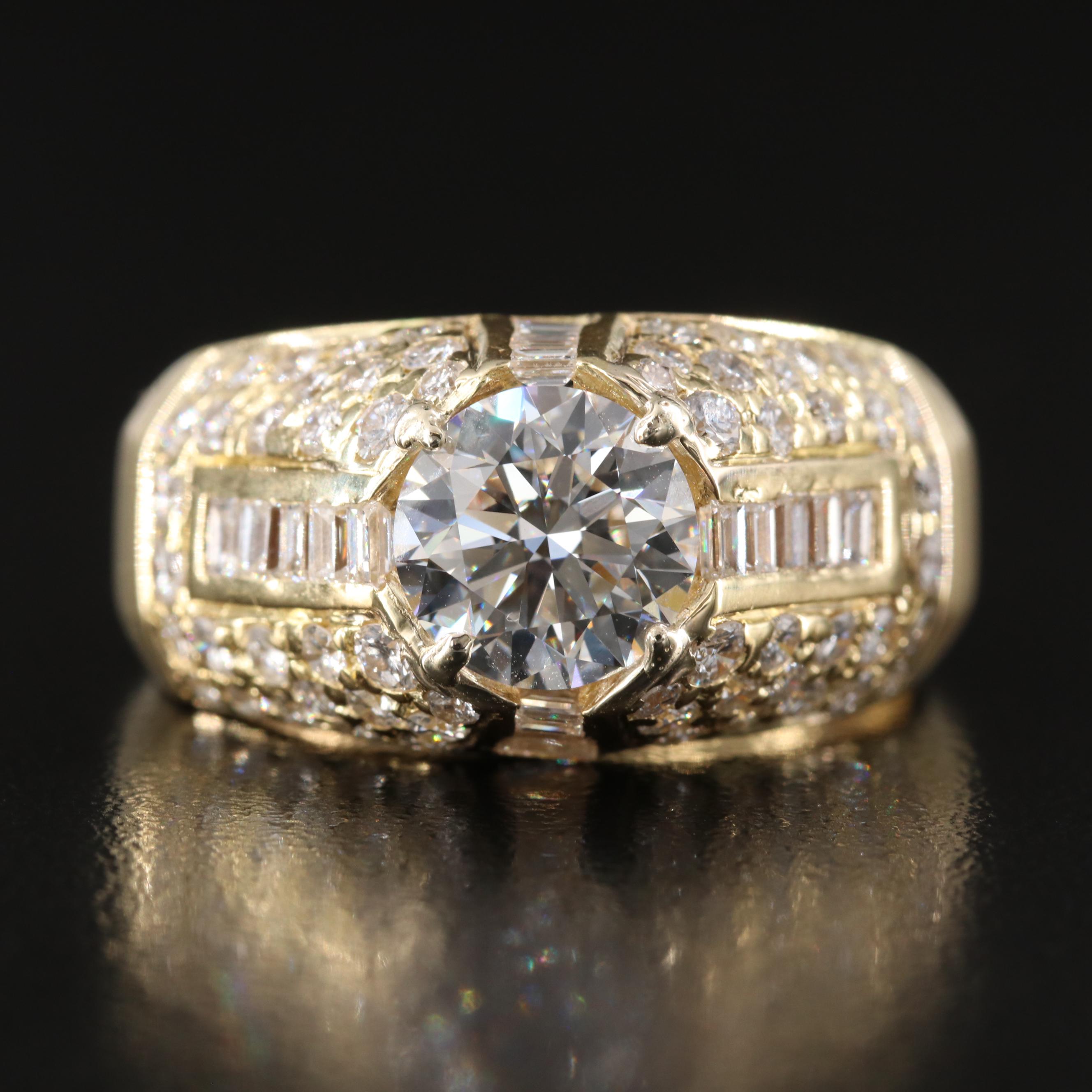 18K 4.62 CTW Diamond Ring with Lab Grown Center and IGI Report