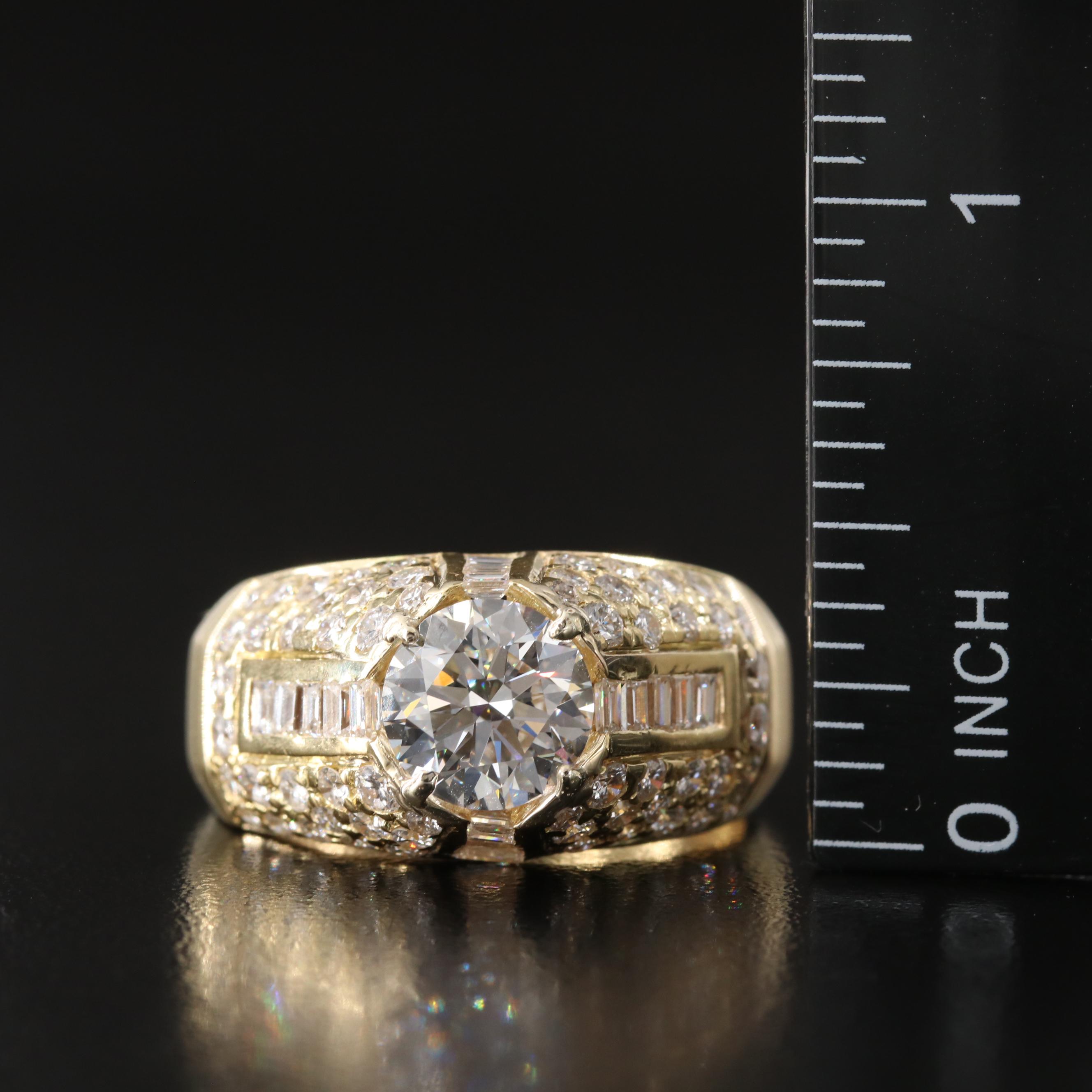 18K 4.62 CTW Diamond Ring with Lab Grown Center and IGI Report