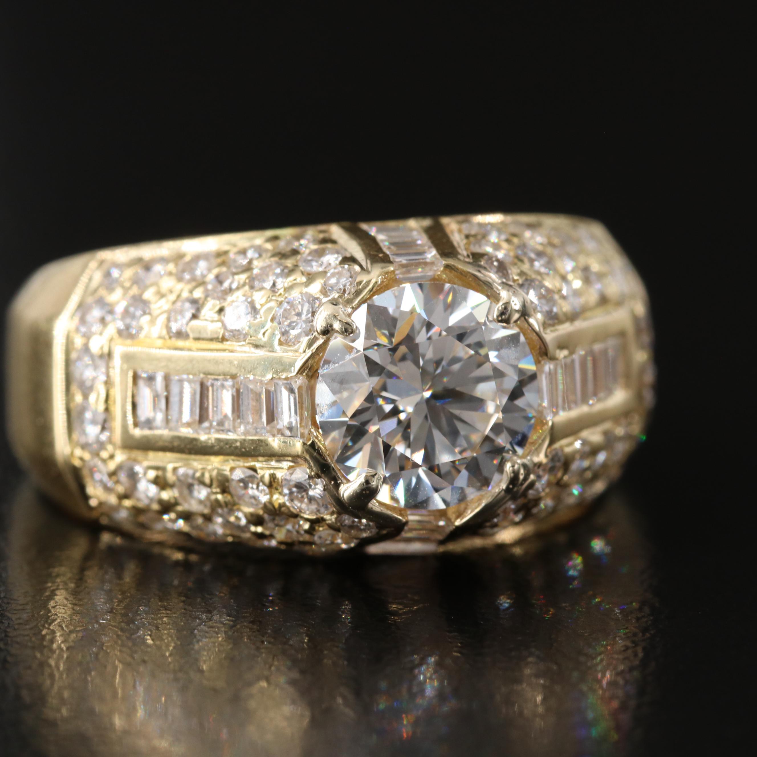 18K 4.62 CTW Diamond Ring with Lab Grown Center and IGI Report