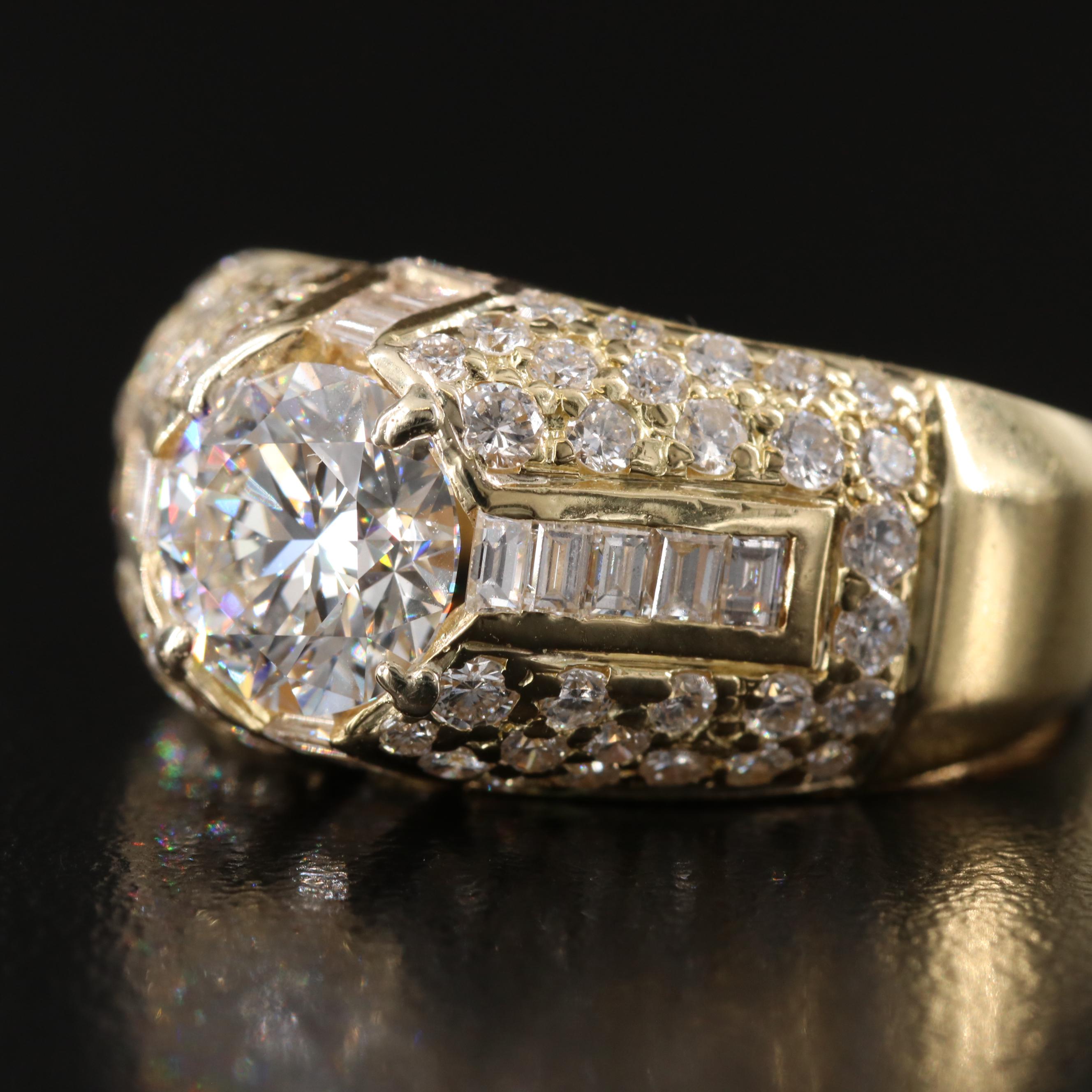 18K 4.62 CTW Diamond Ring with Lab Grown Center and IGI Report