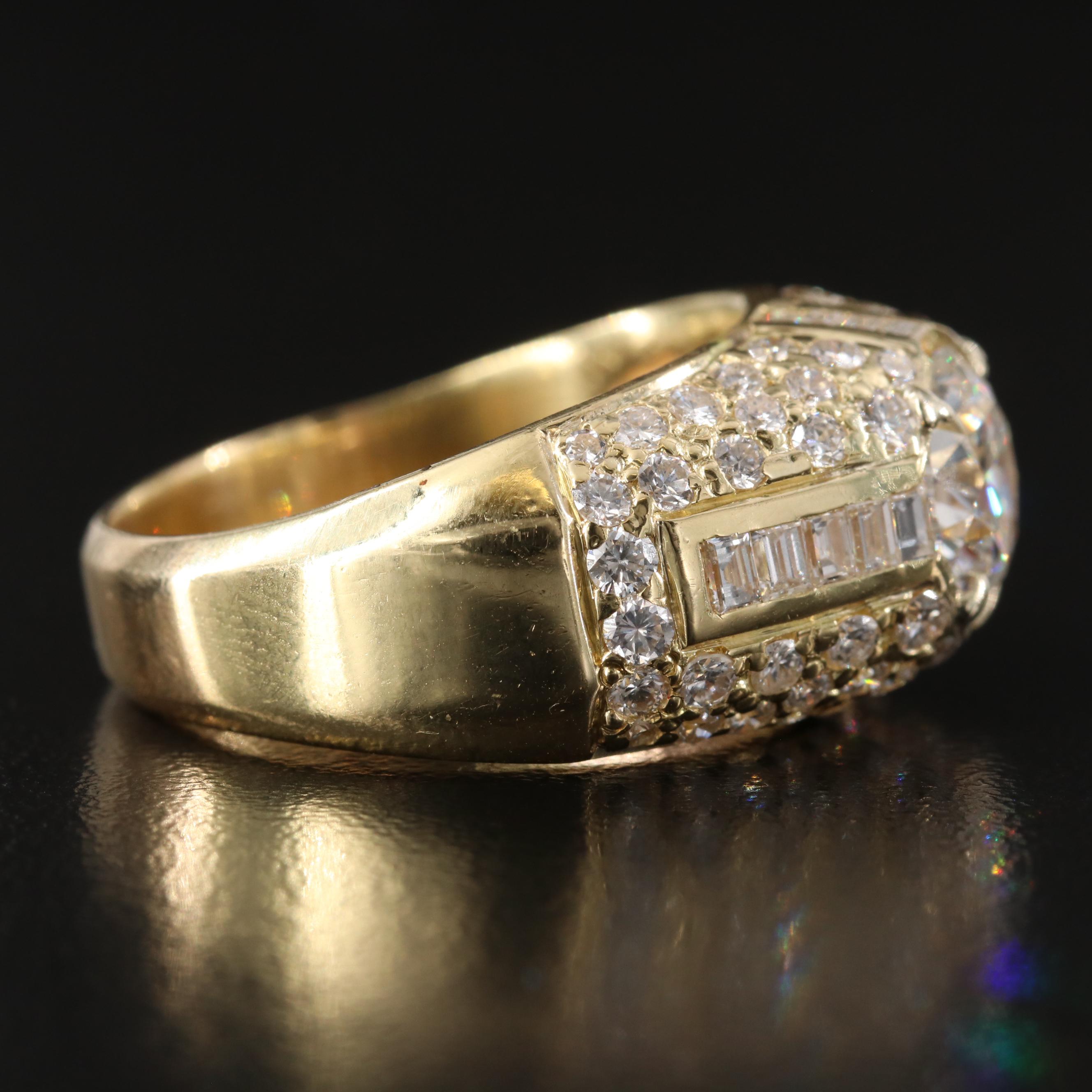 18K 4.62 CTW Diamond Ring with Lab Grown Center and IGI Report