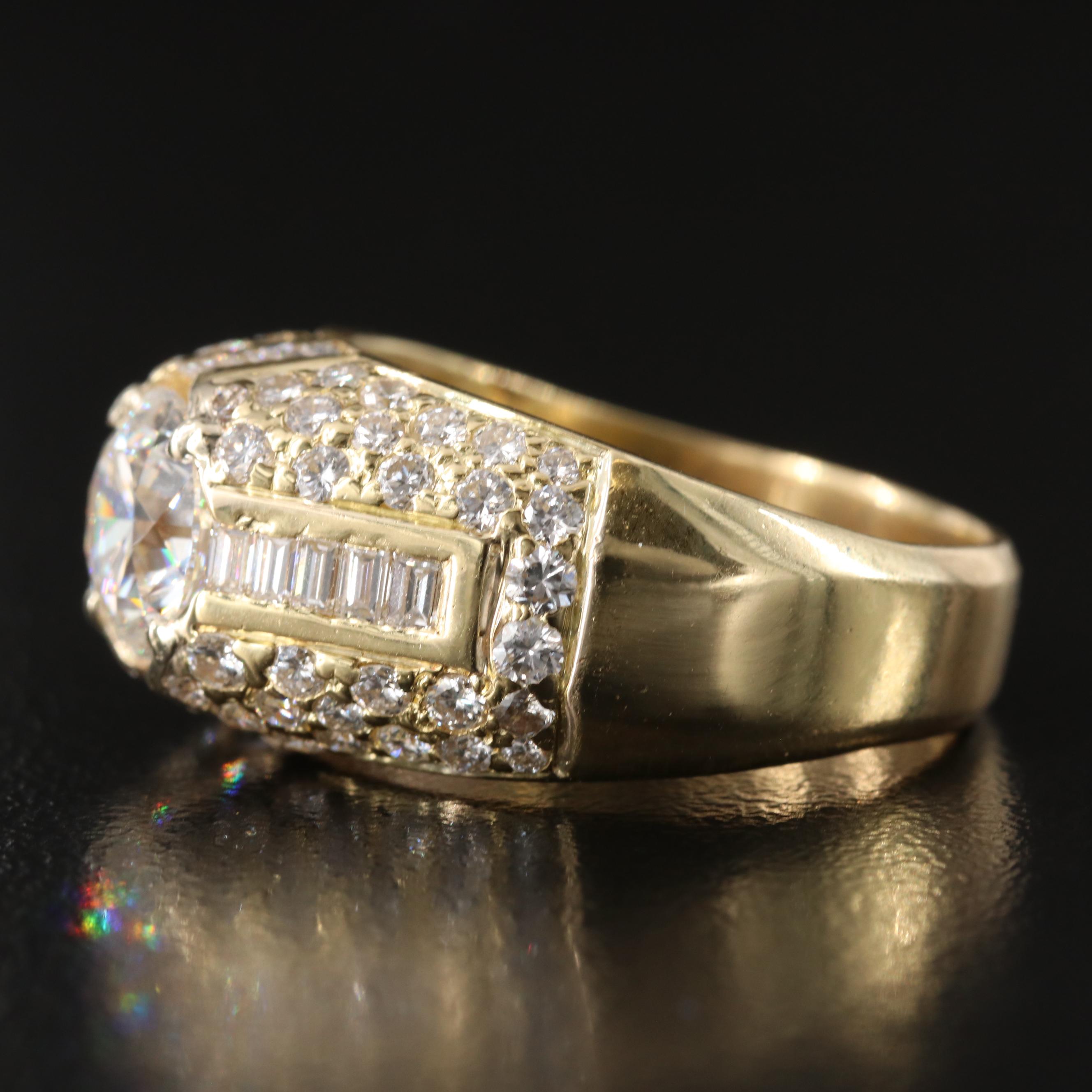 18K 4.62 CTW Diamond Ring with Lab Grown Center and IGI Report