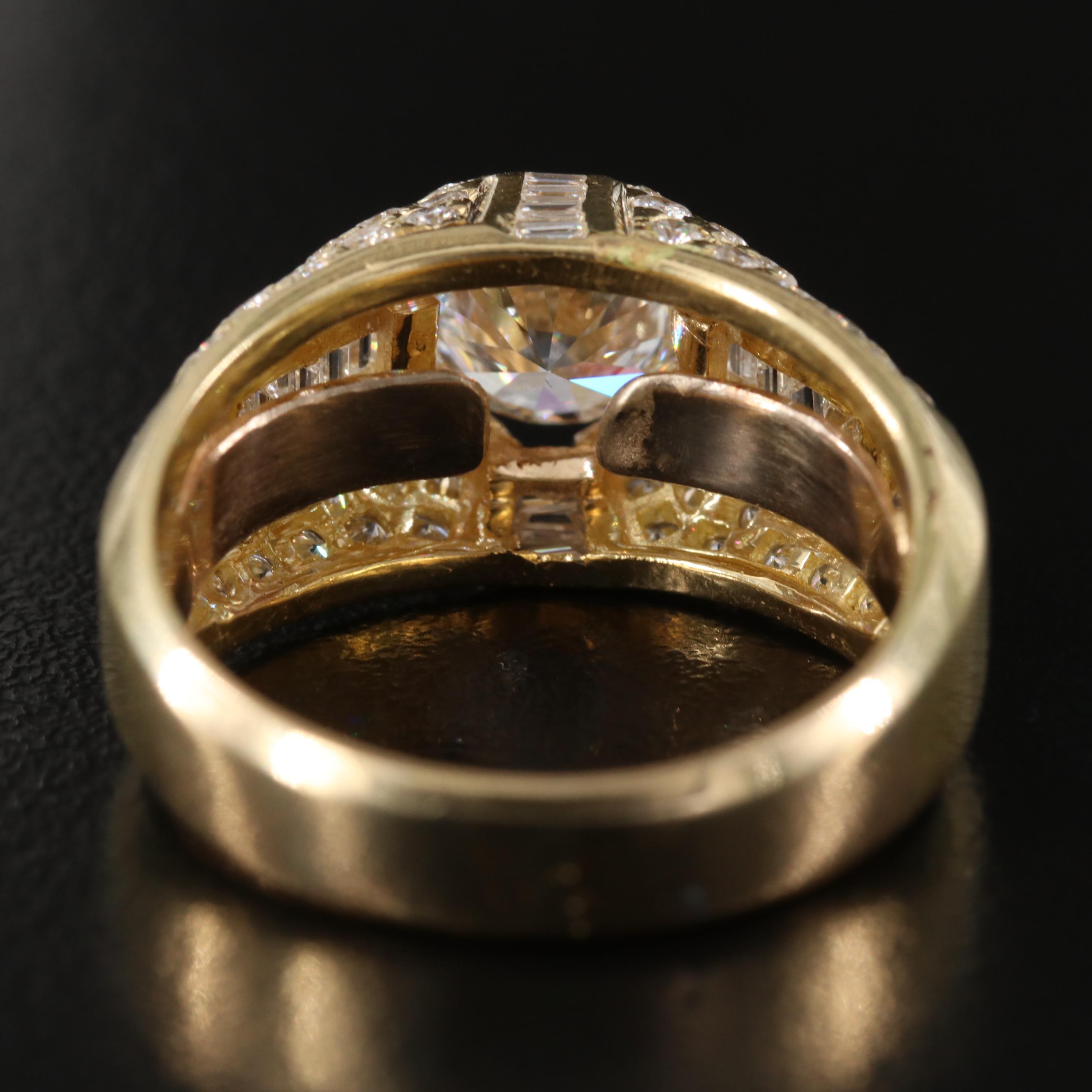 18K 4.62 CTW Diamond Ring with Lab Grown Center and IGI Report