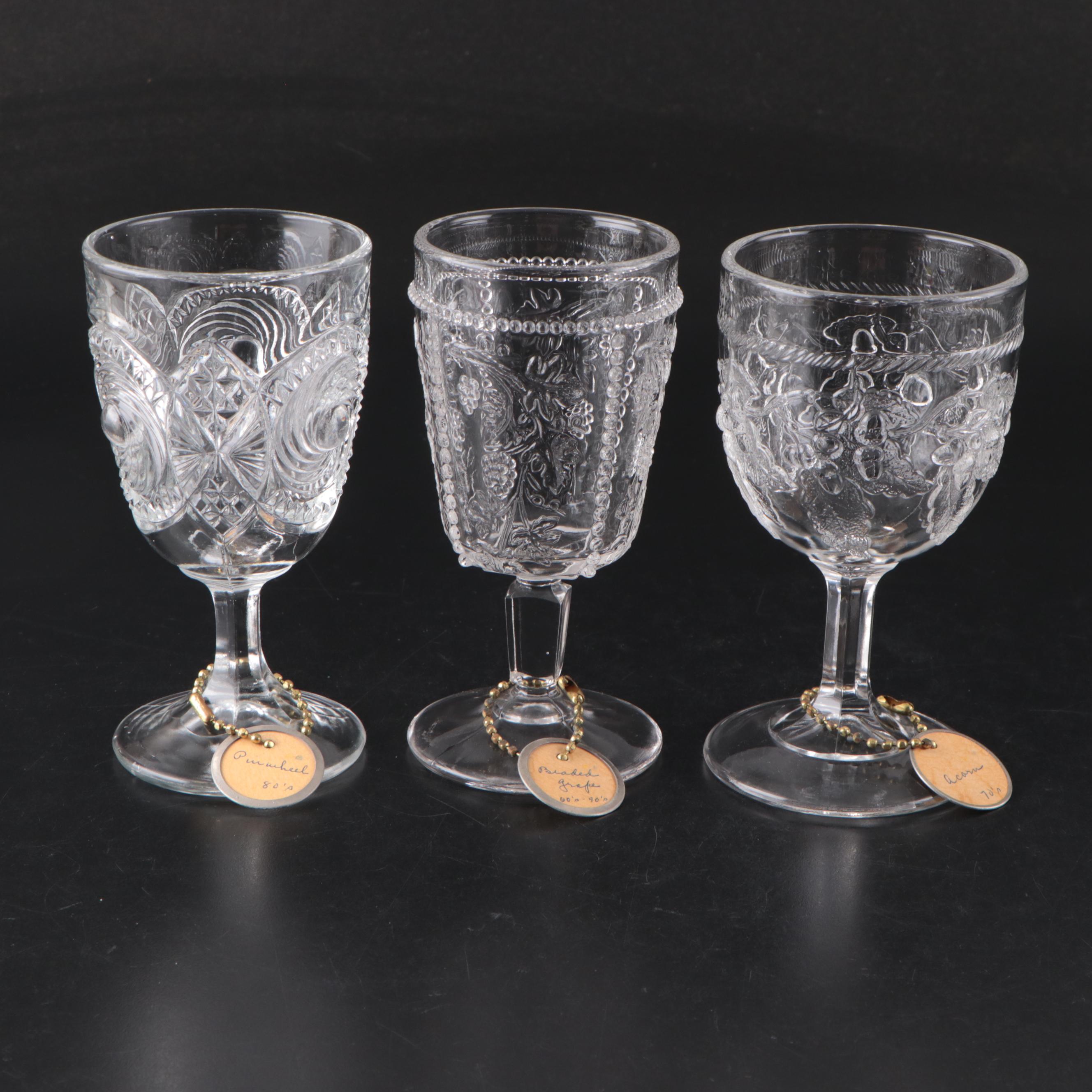 Belmont Glass Co. Comport with Pressed Glass Water Goblet Collection