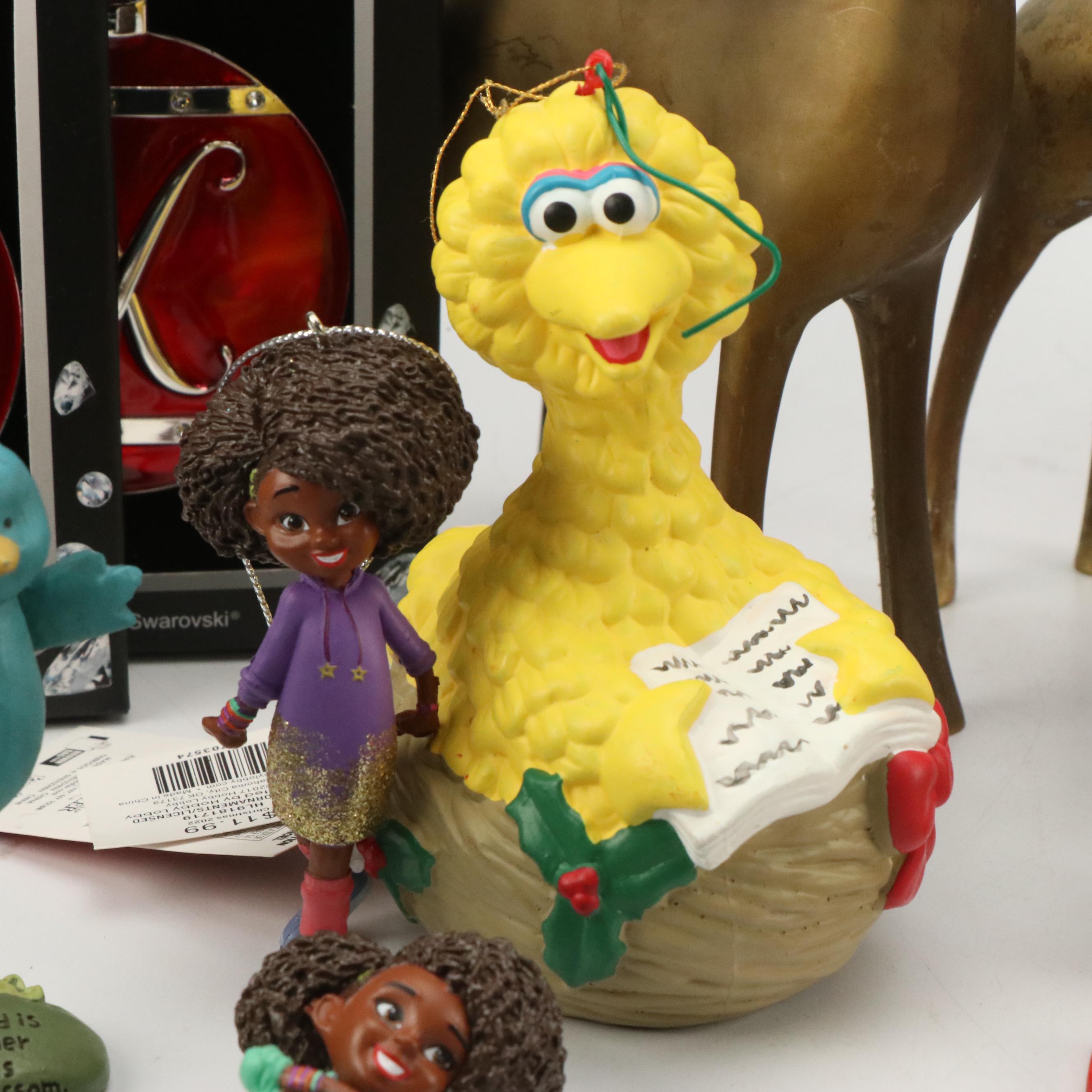 Hobby Lobby Metal Christmas Ornaments with Brass Deer Candlesticks and More